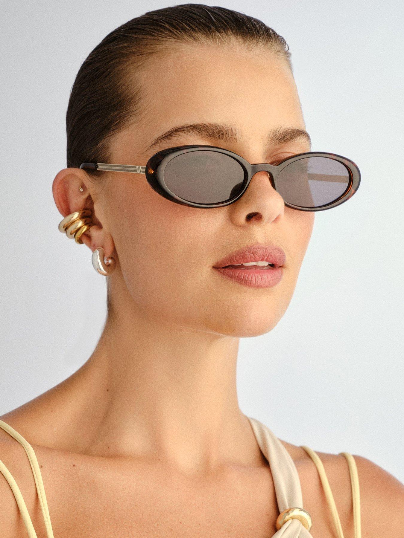Image 2 of 2 of LE SPECS Womens Magnifique Oval Sunglasses - Brown