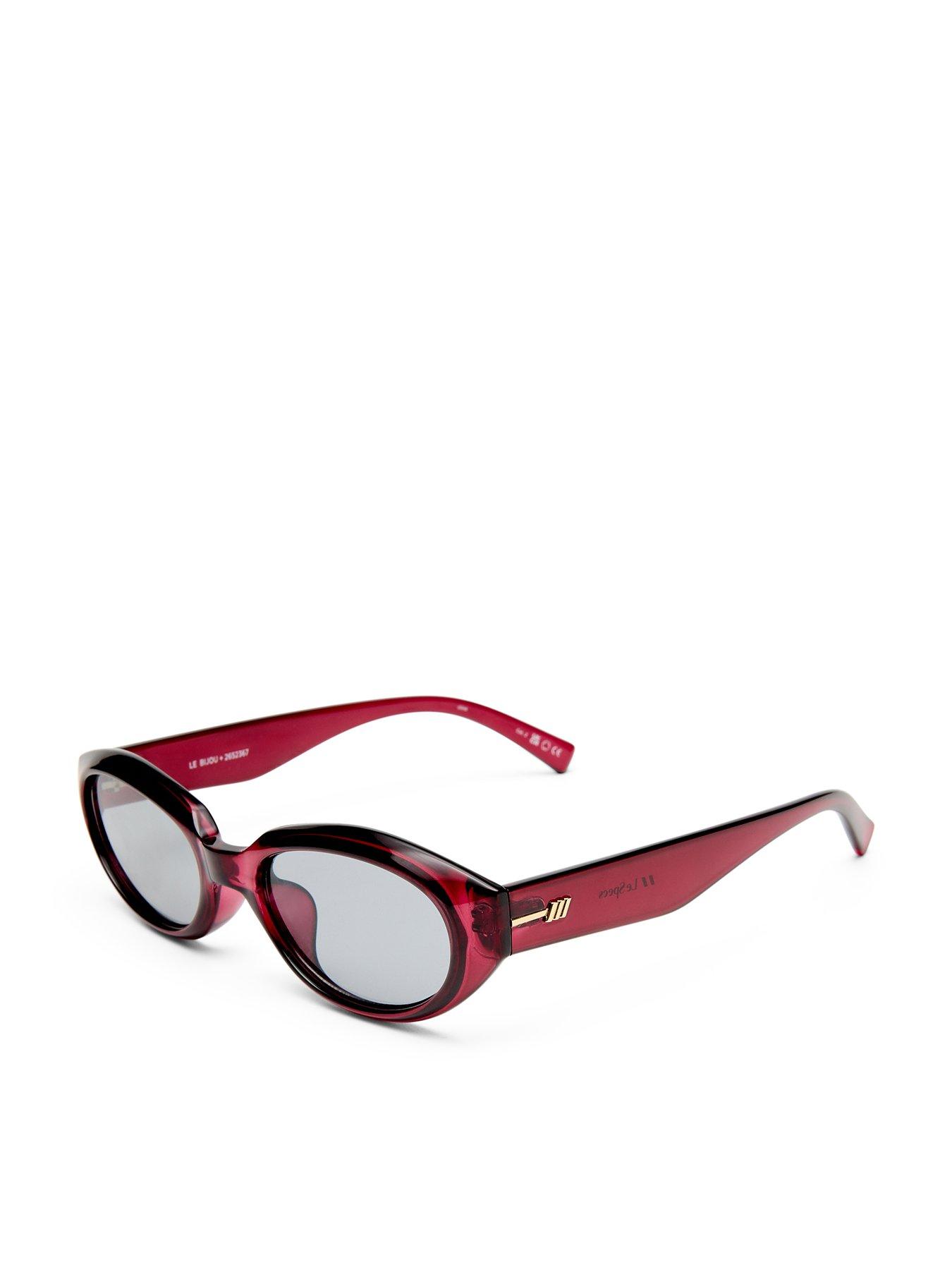 Image 1 of 4 of LE SPECS Womens Le Bijou Oval Tinted Sunglasses - Red
