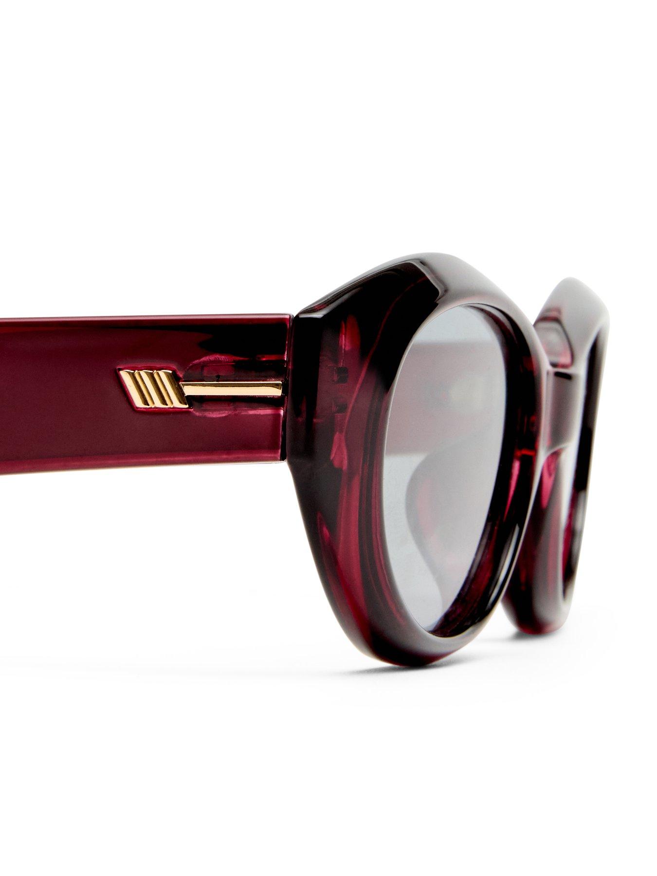 Image 4 of 4 of LE SPECS Womens Le Bijou Oval Tinted Sunglasses - Red