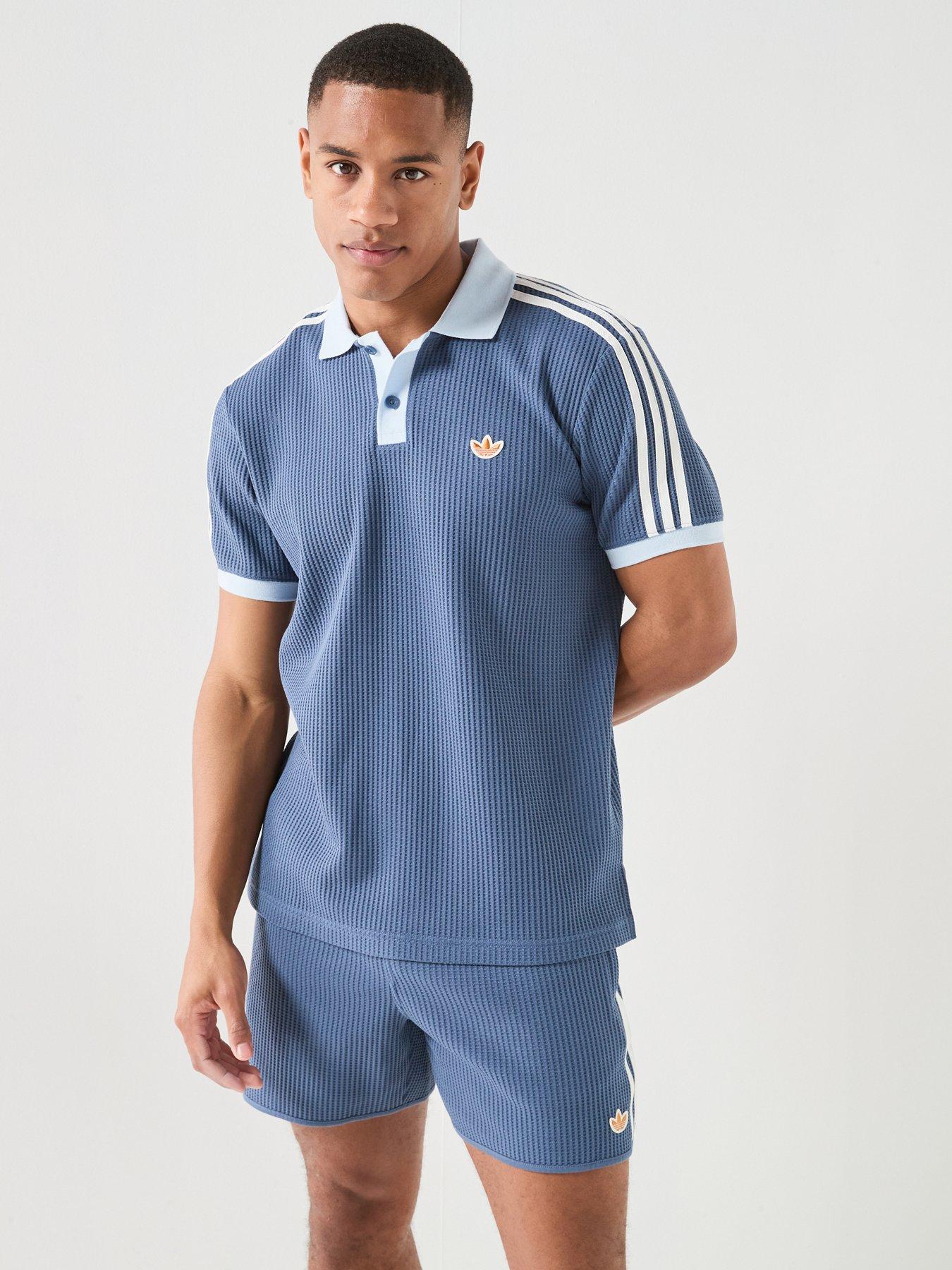 adidas Originals Mens Waffle Polo - Dark Blue