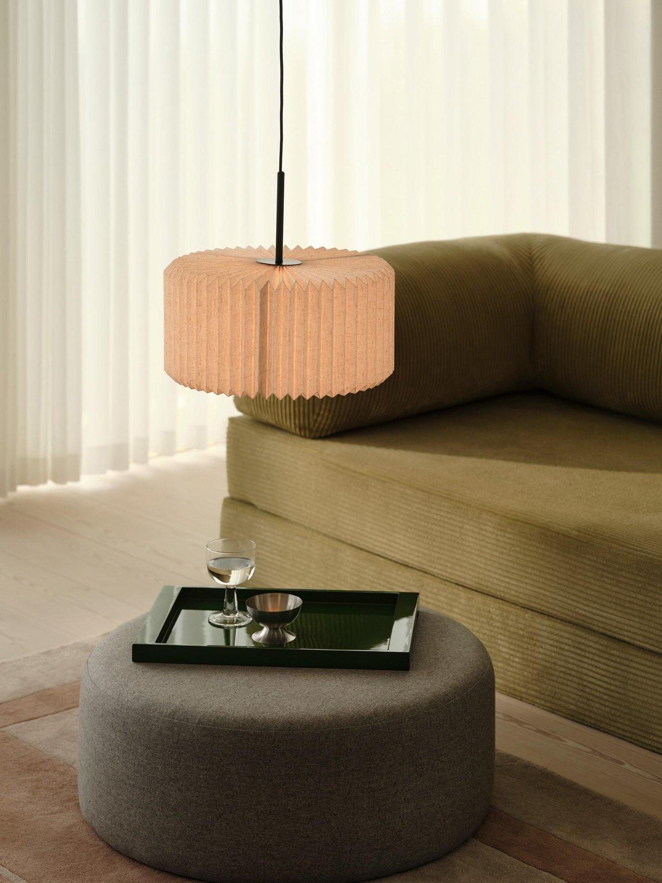 Nordlux Vivienne 40 Pendant Light Black with Paper and Linen Fabric