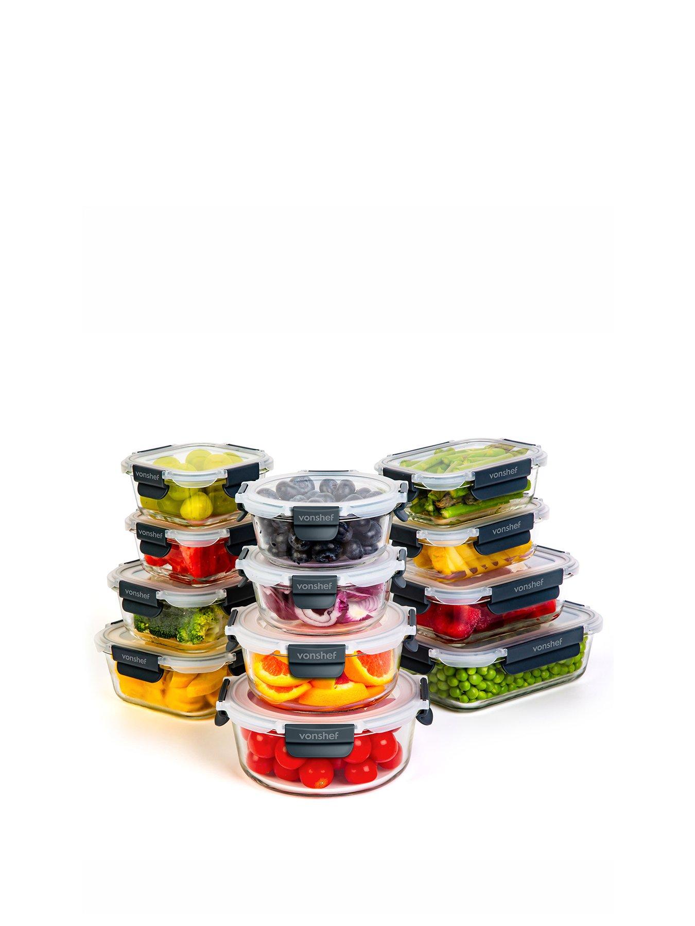 Image 2 of 8 of Vonshef Glass Food Storage Containers - 12 Piece Set