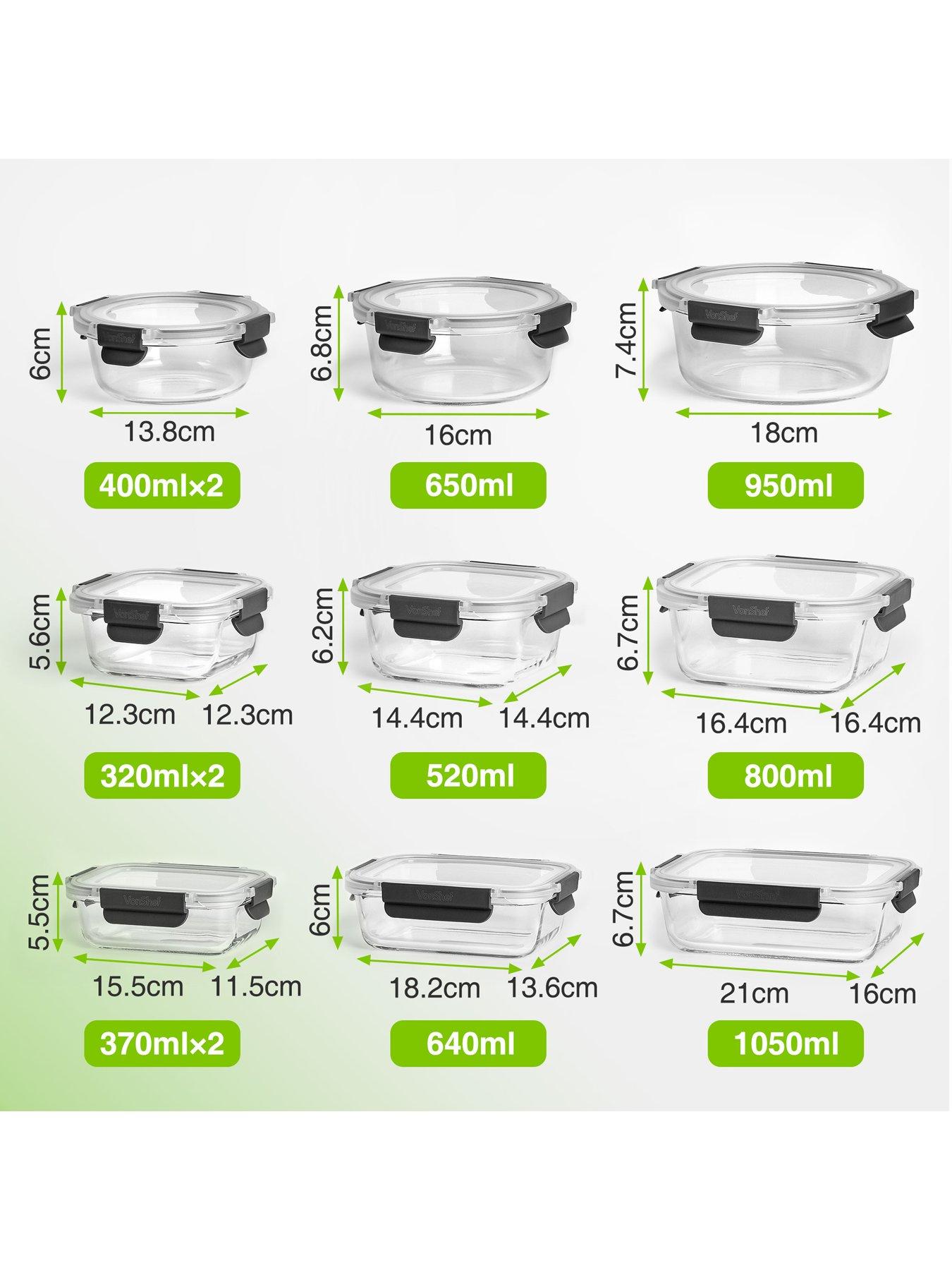 Image 3 of 8 of Vonshef Glass Food Storage Containers - 12 Piece Set
