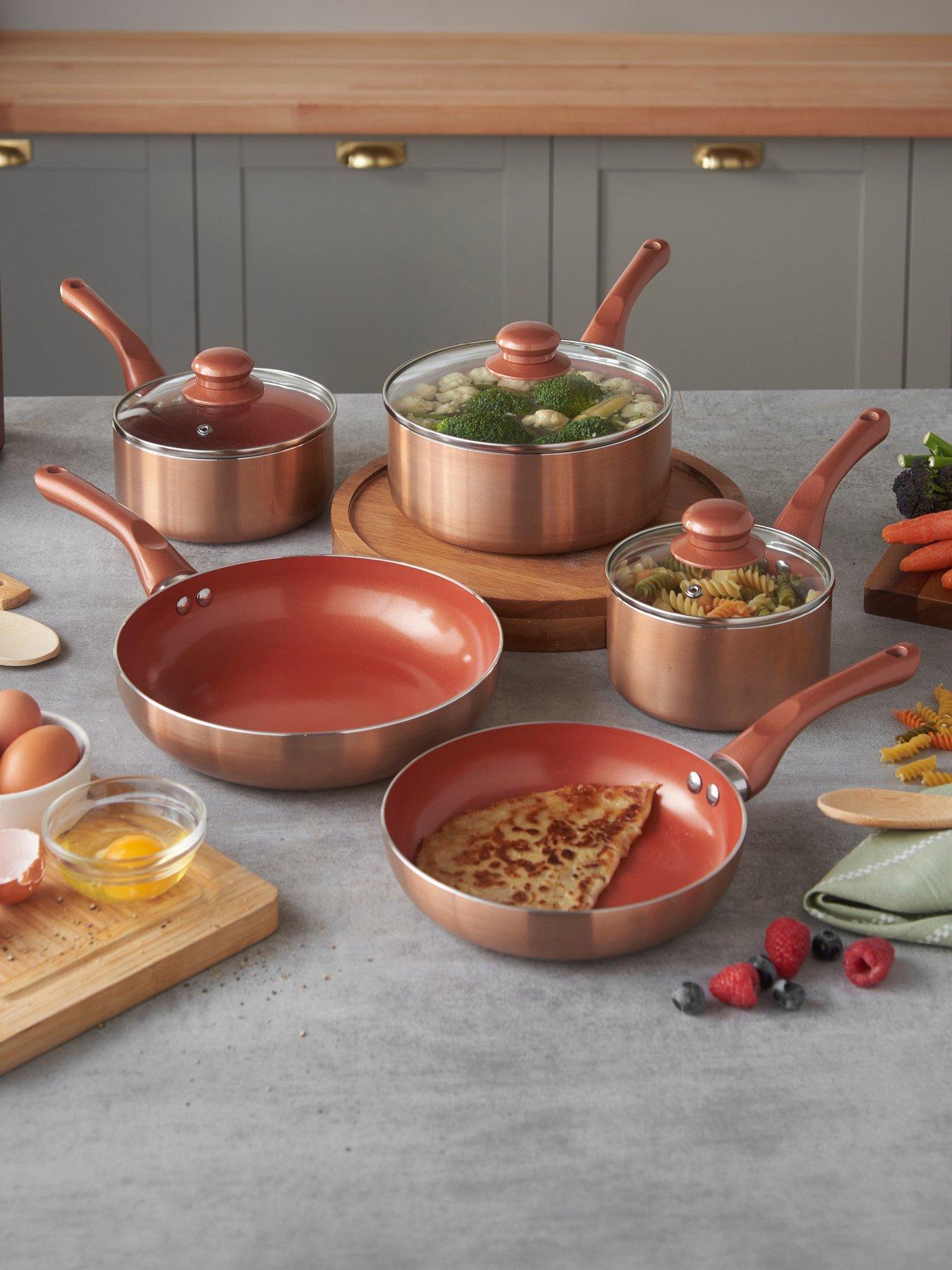 Image 1 of 7 of Vonshef Copper Effect Pans - 8 Piece Set