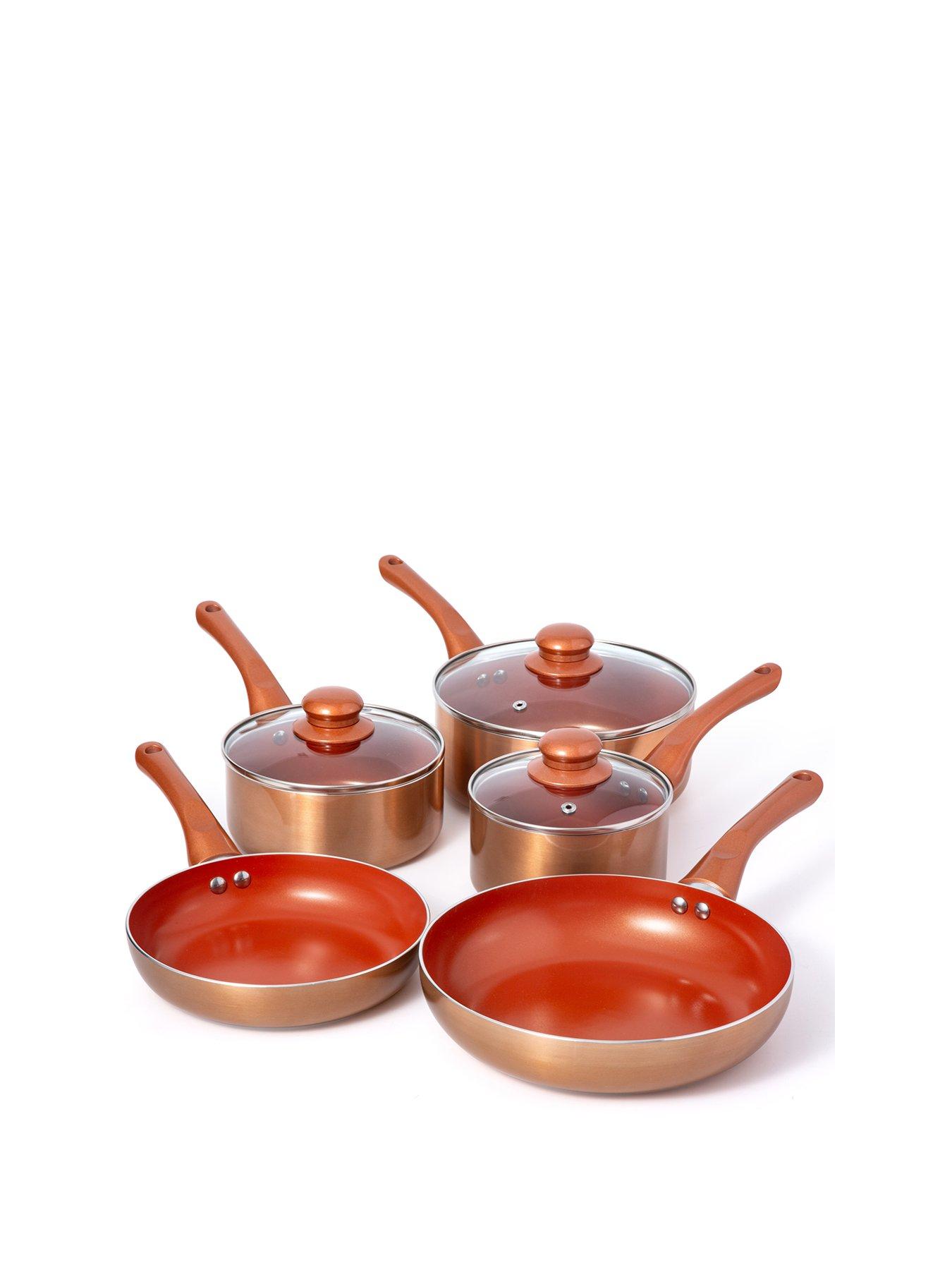 Image 2 of 7 of Vonshef Copper Effect Pans - 8 Piece Set