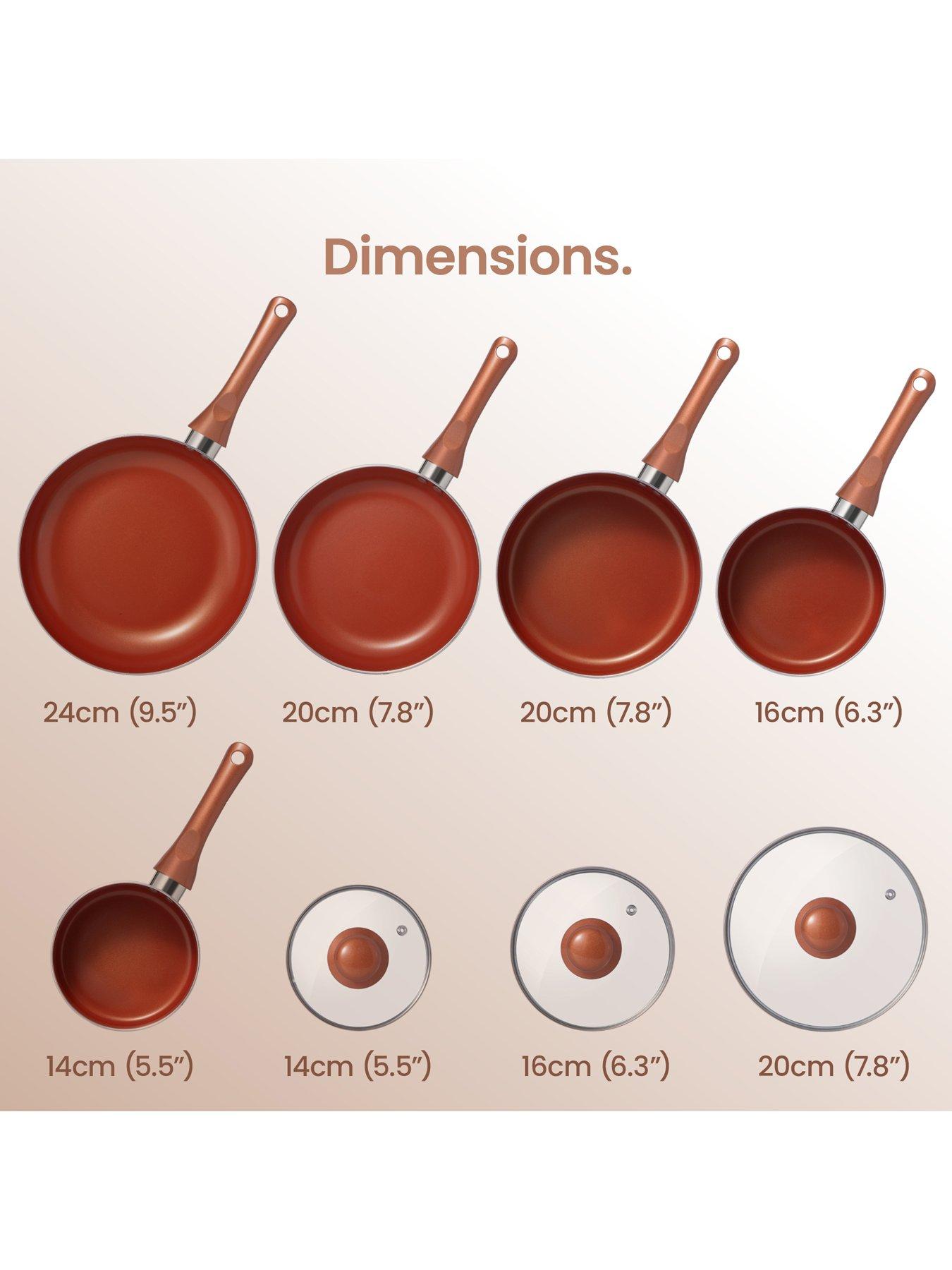 Image 3 of 7 of Vonshef Copper Effect Pans - 8 Piece Set