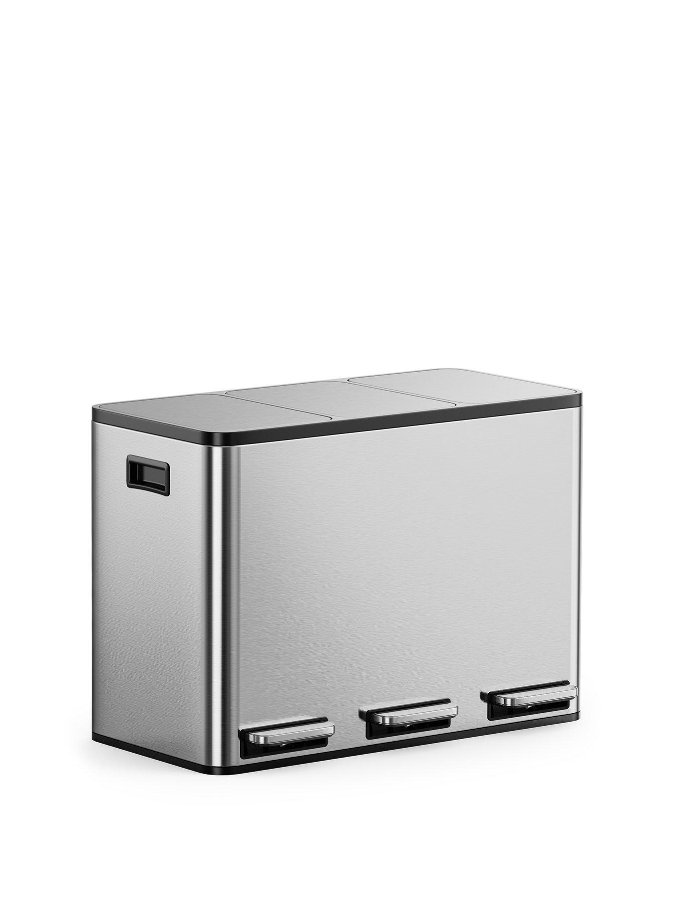 Image 2 of 8 of Vonhaus Stainless Steel Triple Bin - 45l