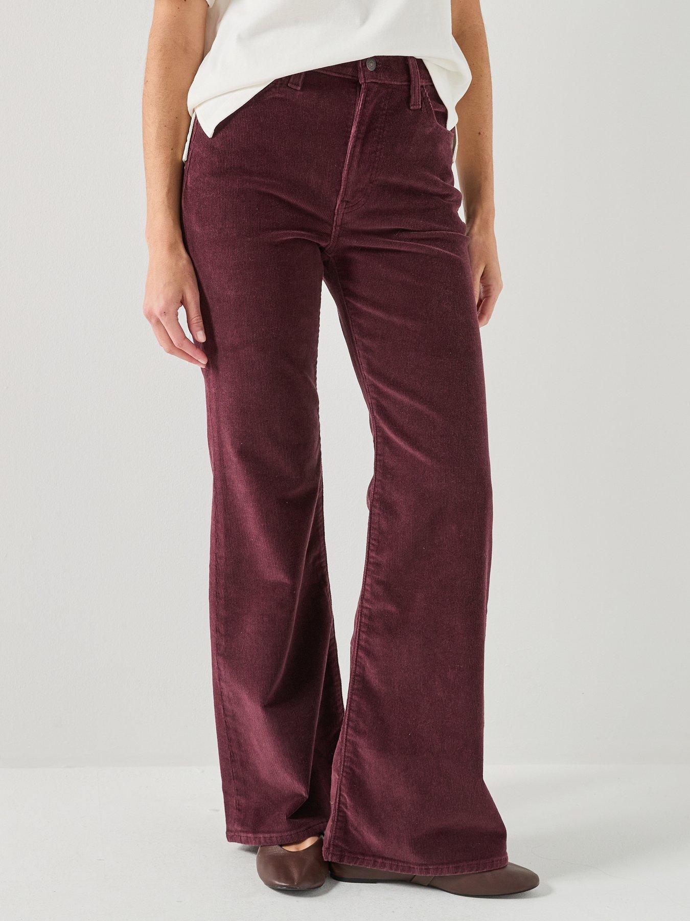 Levi's Ribcage Flare Jeans, Red, Size 29, Inside Leg 32, Women