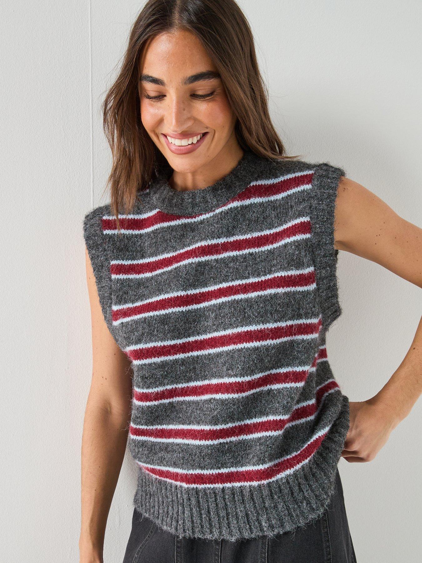 Image 4 of 6 of Levi's Womens Alice Striped Sweater Vest - Multi