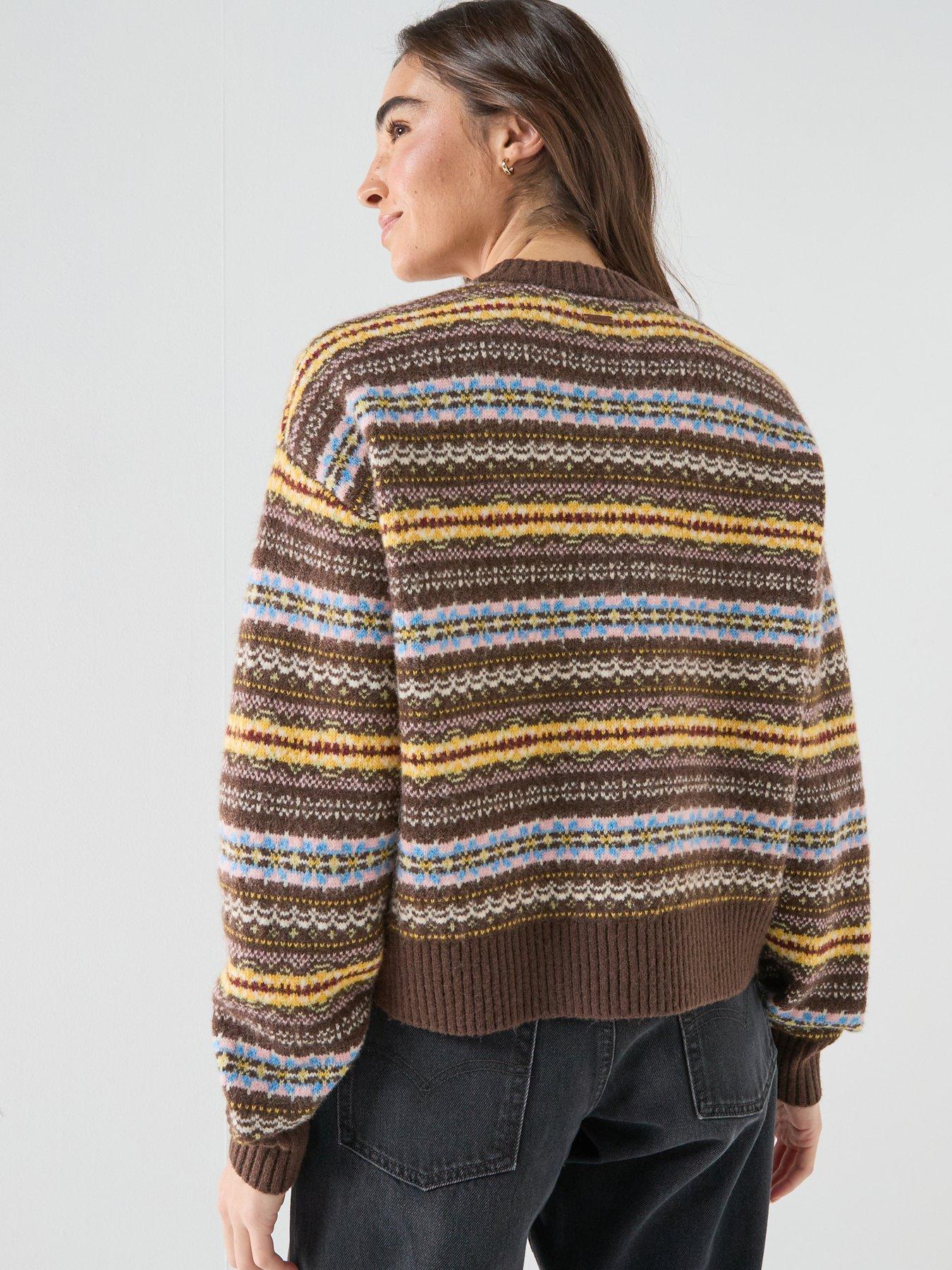 Image 2 of 6 of Levi's Charlotte Crewneck Knitted Cardigan - Lea Fairisle Java