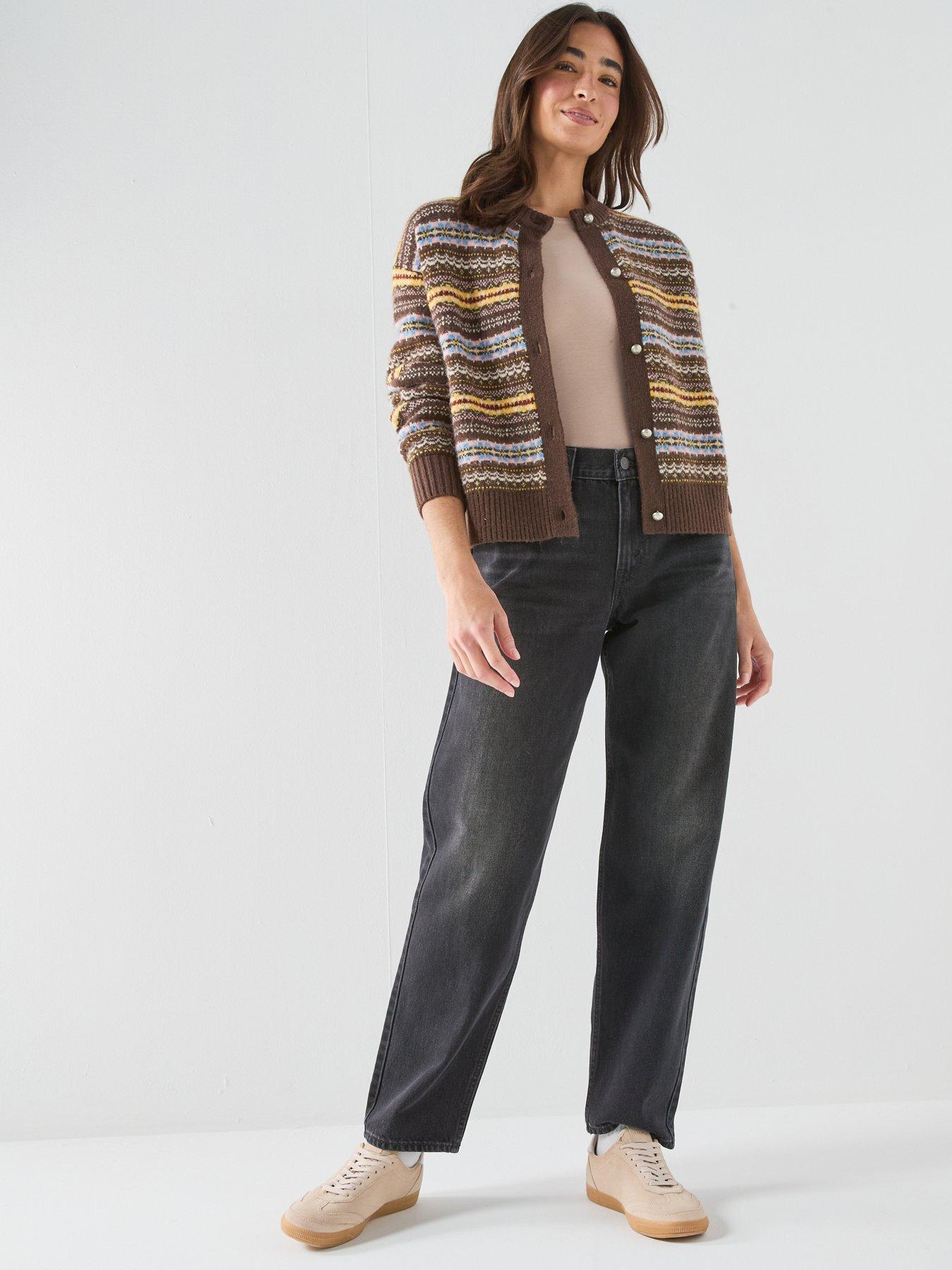 Image 3 of 6 of Levi's Charlotte Crewneck Knitted Cardigan - Lea Fairisle Java
