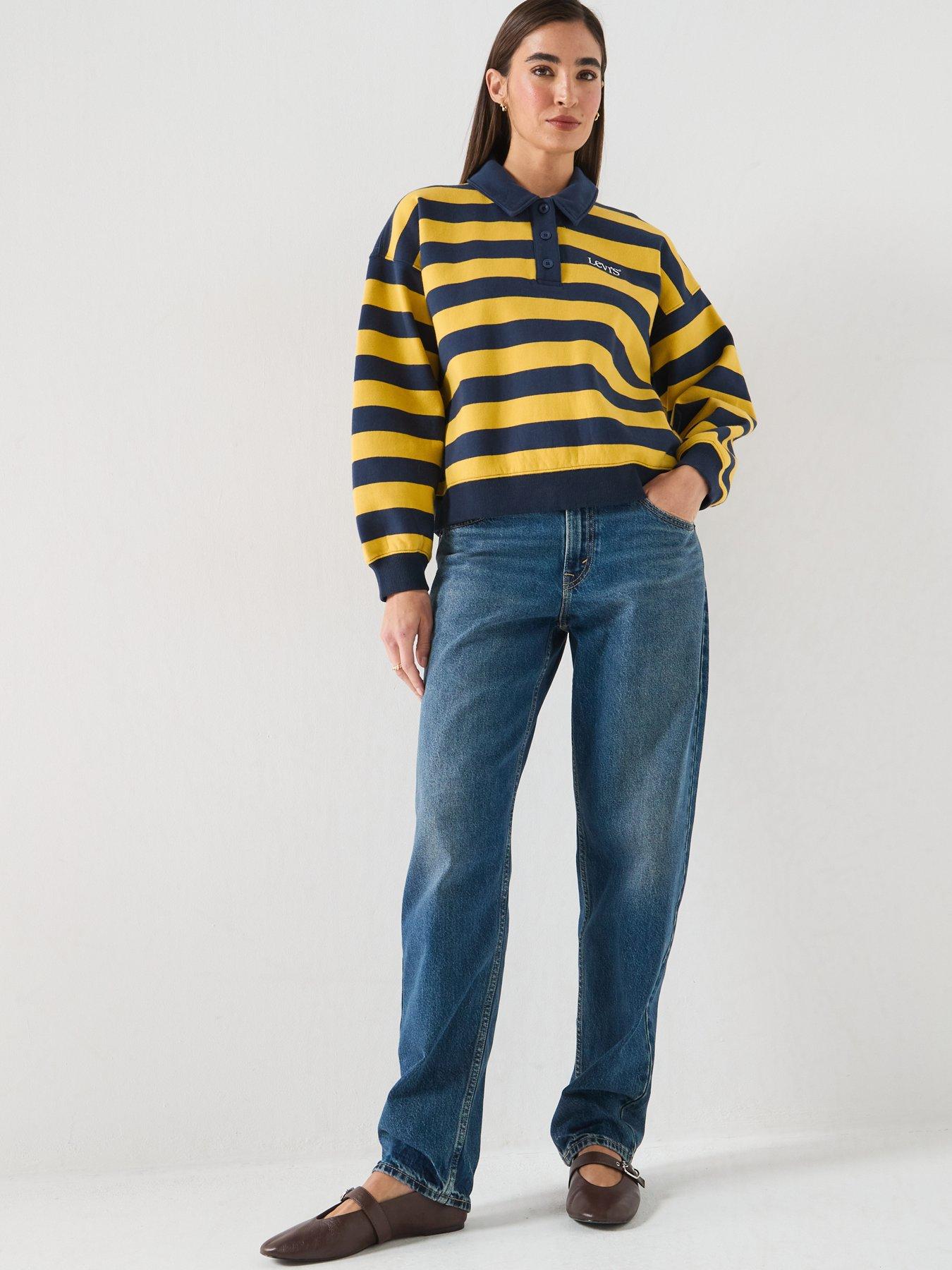 Image 3 of 6 of Levi's Vintage Stripe Long Sleeve Rugby Sweatshirt - Spicy Mustard