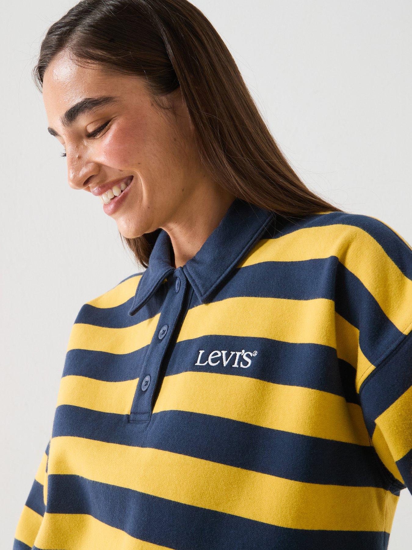 Image 4 of 6 of Levi's Vintage Stripe Long Sleeve Rugby Sweatshirt - Spicy Mustard