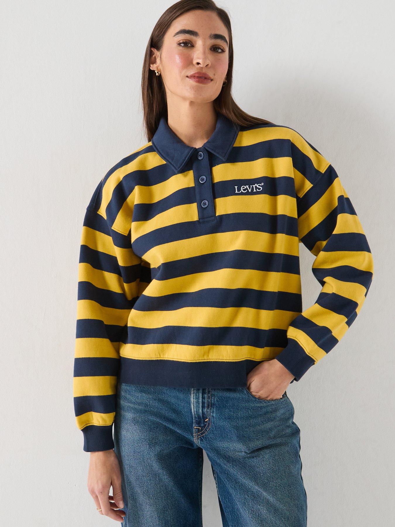 Image 5 of 6 of Levi's Vintage Stripe Long Sleeve Rugby Sweatshirt - Spicy Mustard
