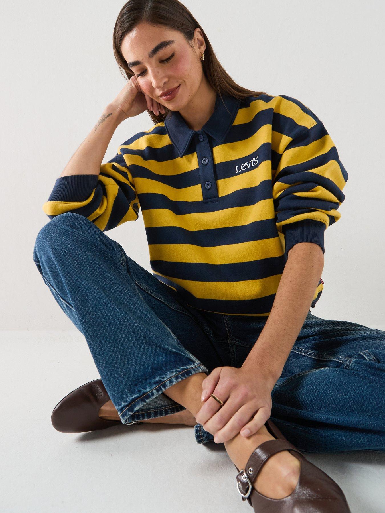 Image 6 of 6 of Levi's Vintage Stripe Long Sleeve Rugby Sweatshirt - Spicy Mustard