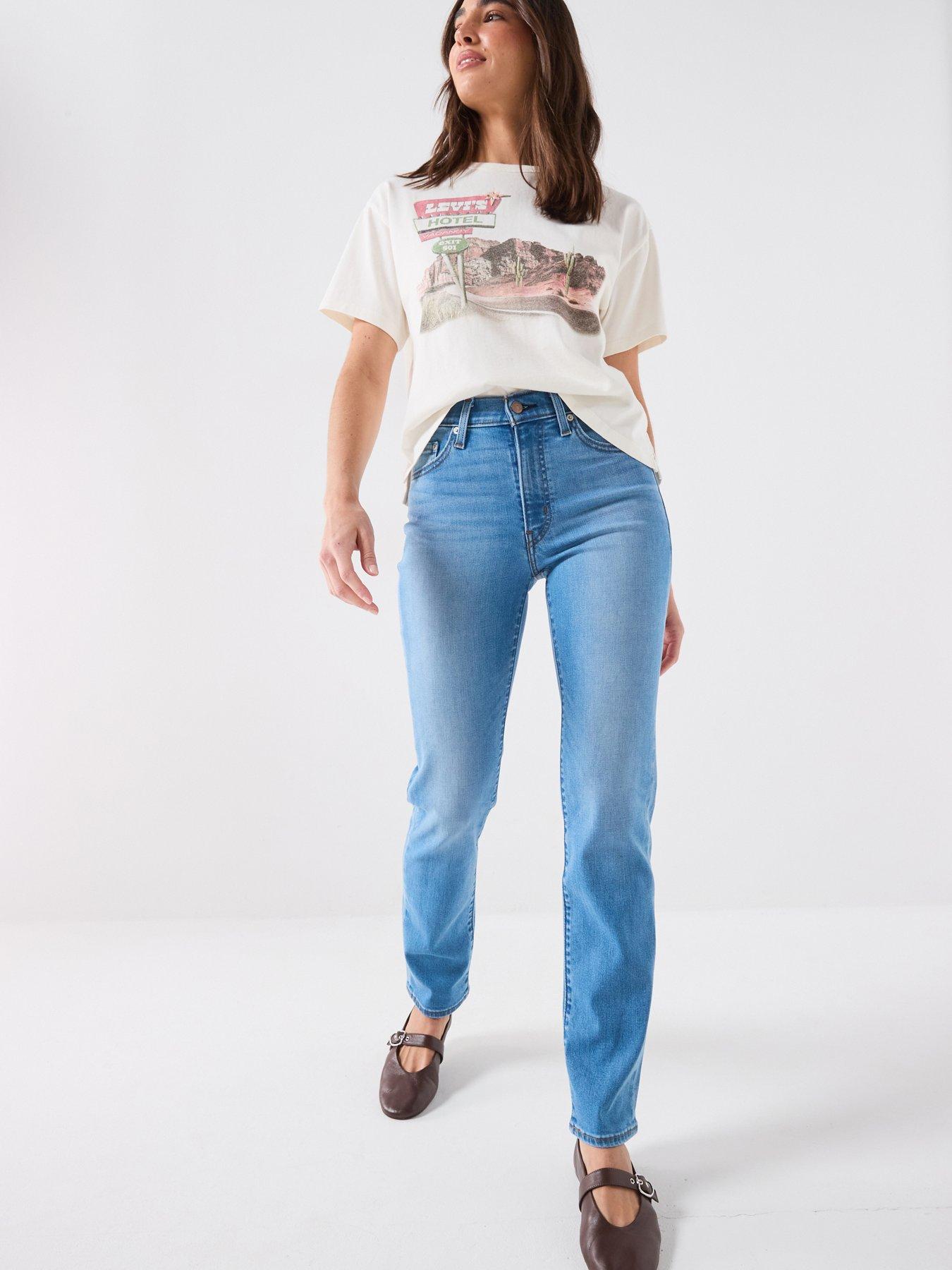 Levi's 722 High Rise Slim Fit Jeans - True Blue Mid