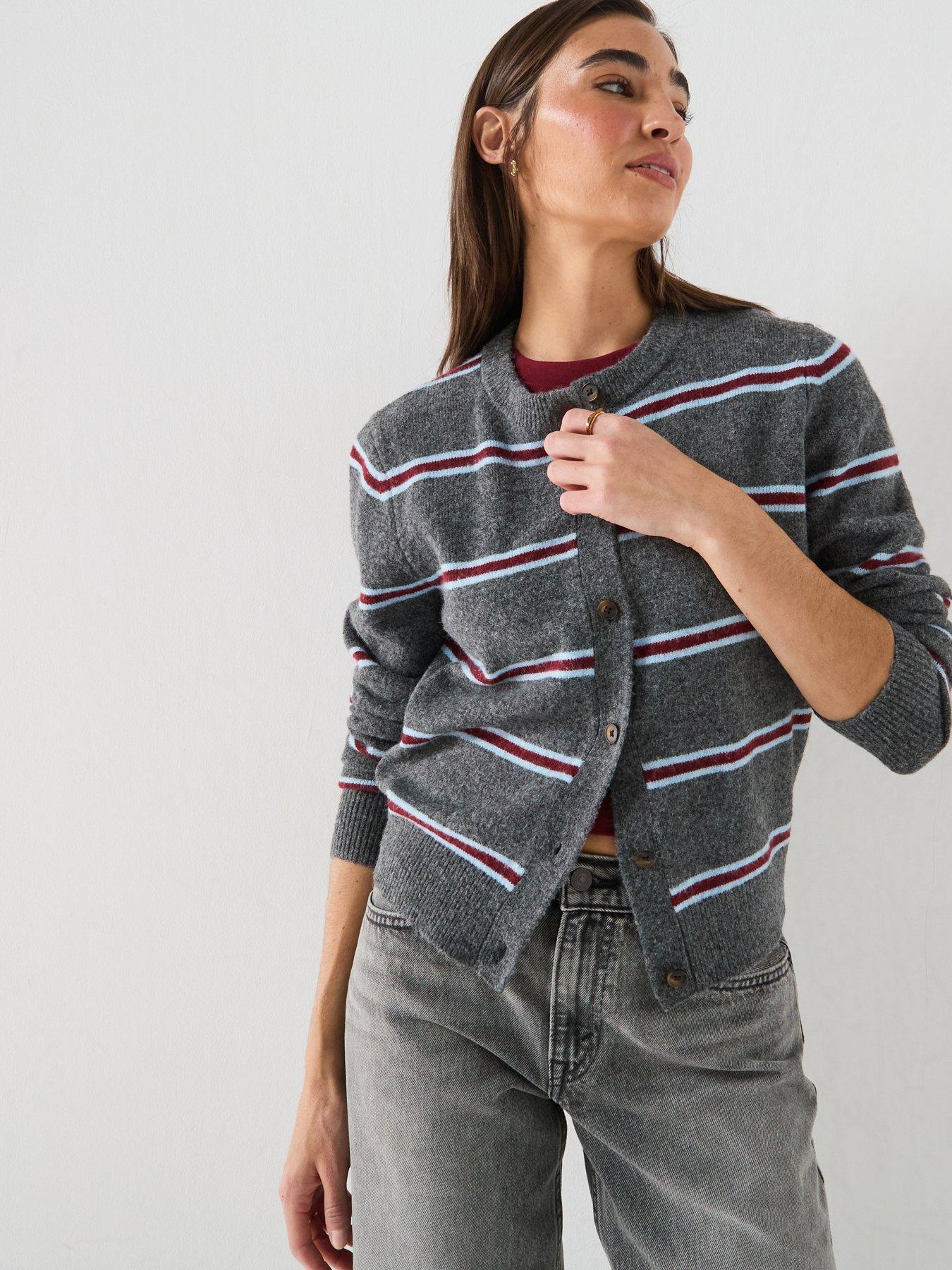 Levi's Claire Stripe Long Sleeve Knitted Cardigan -  Blue