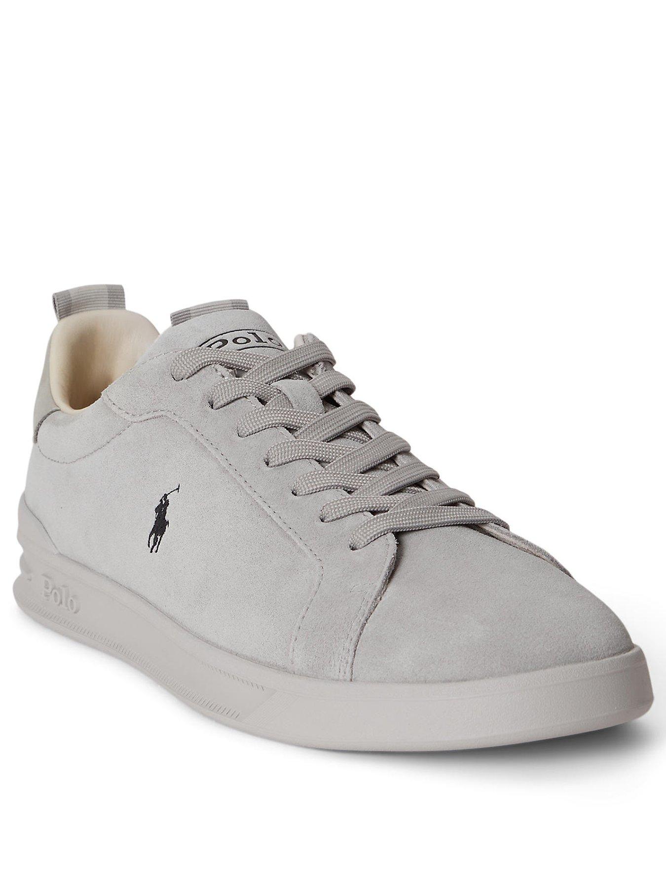 Image 2 of 4 of Polo Ralph Lauren Heritage Court Signature Suede Trainers - Tonal Soft Grey