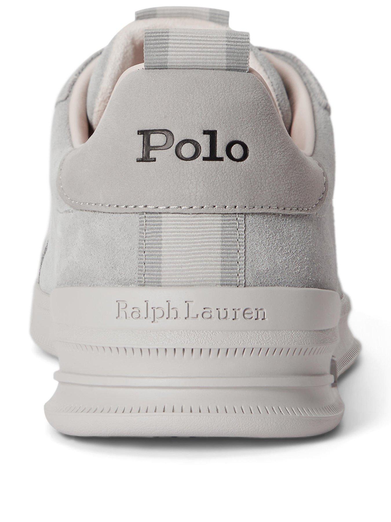 Image 3 of 4 of Polo Ralph Lauren Heritage Court Signature Suede Trainers - Tonal Soft Grey