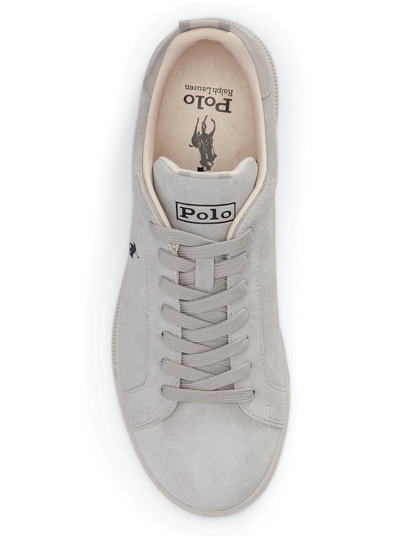 Image 4 of 4 of Polo Ralph Lauren Heritage Court Signature Suede Trainers - Tonal Soft Grey