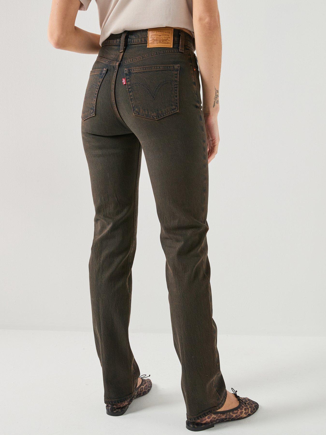 Image 2 of 6 of Levi's Ribcage Slim Jeans - Brown