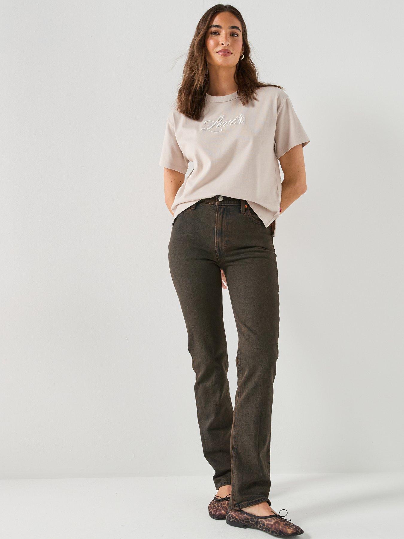 Image 3 of 6 of Levi's Ribcage Slim Jeans - Brown