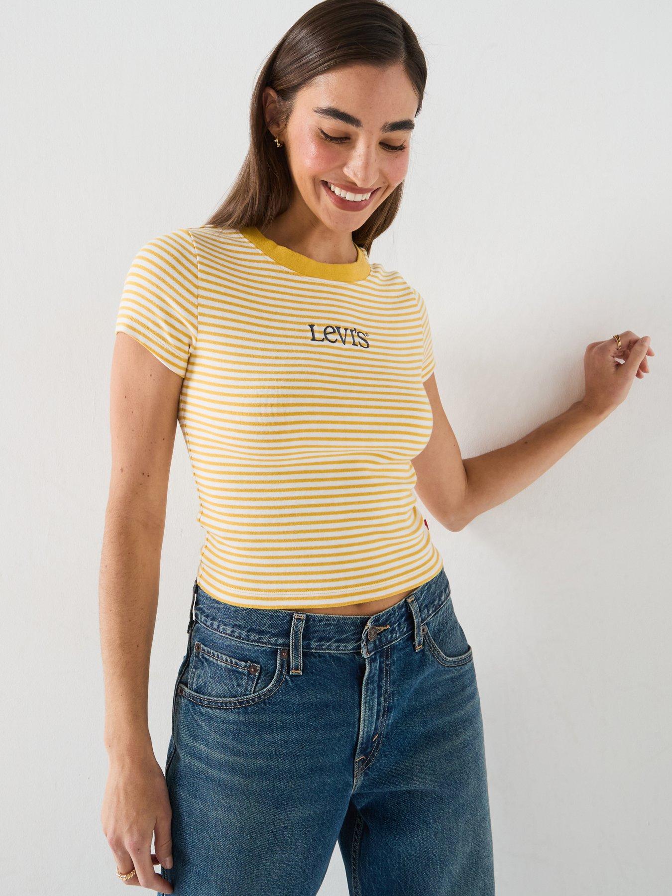 Levi's Striped Essential Baby T-Shirt - Spicy Mustard - Yellow