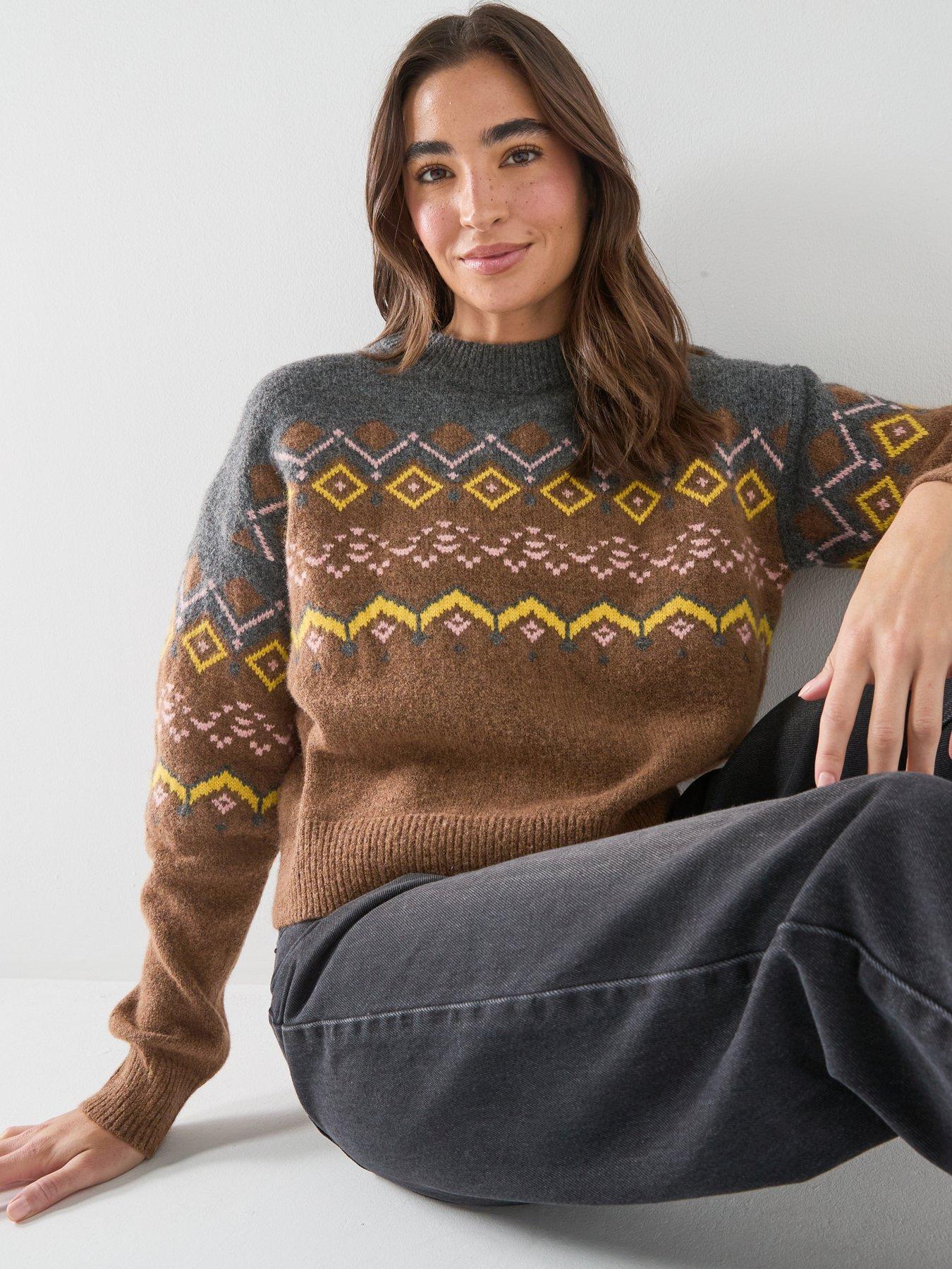 Image 4 of 6 of Levi's Womens Charlotte Fairisle Soft-Touch Crewneck Jumper - Multi