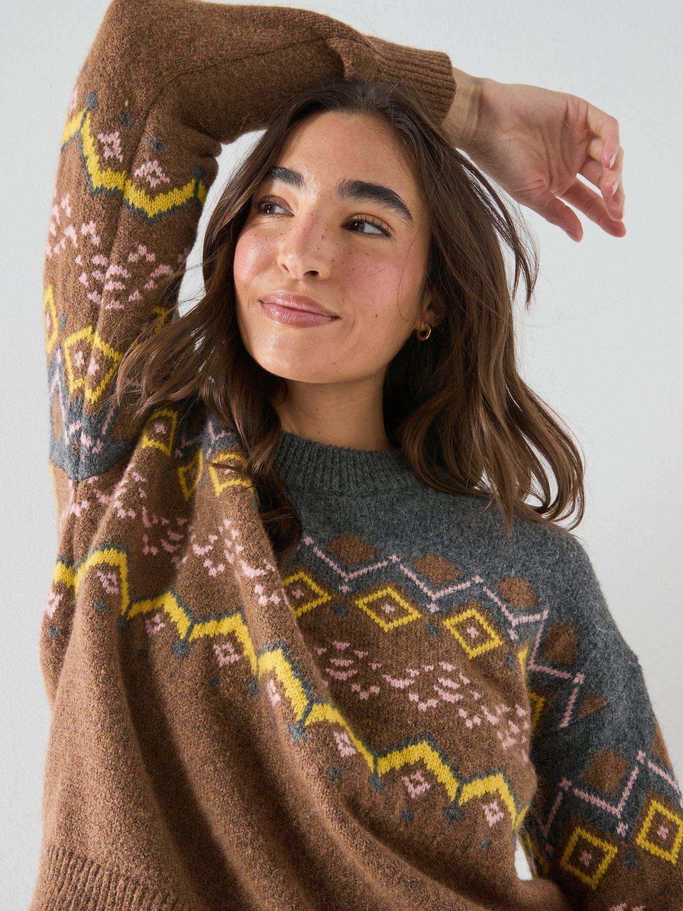 Image 5 of 6 of Levi's Womens Charlotte Fairisle Soft-Touch Crewneck Jumper - Multi