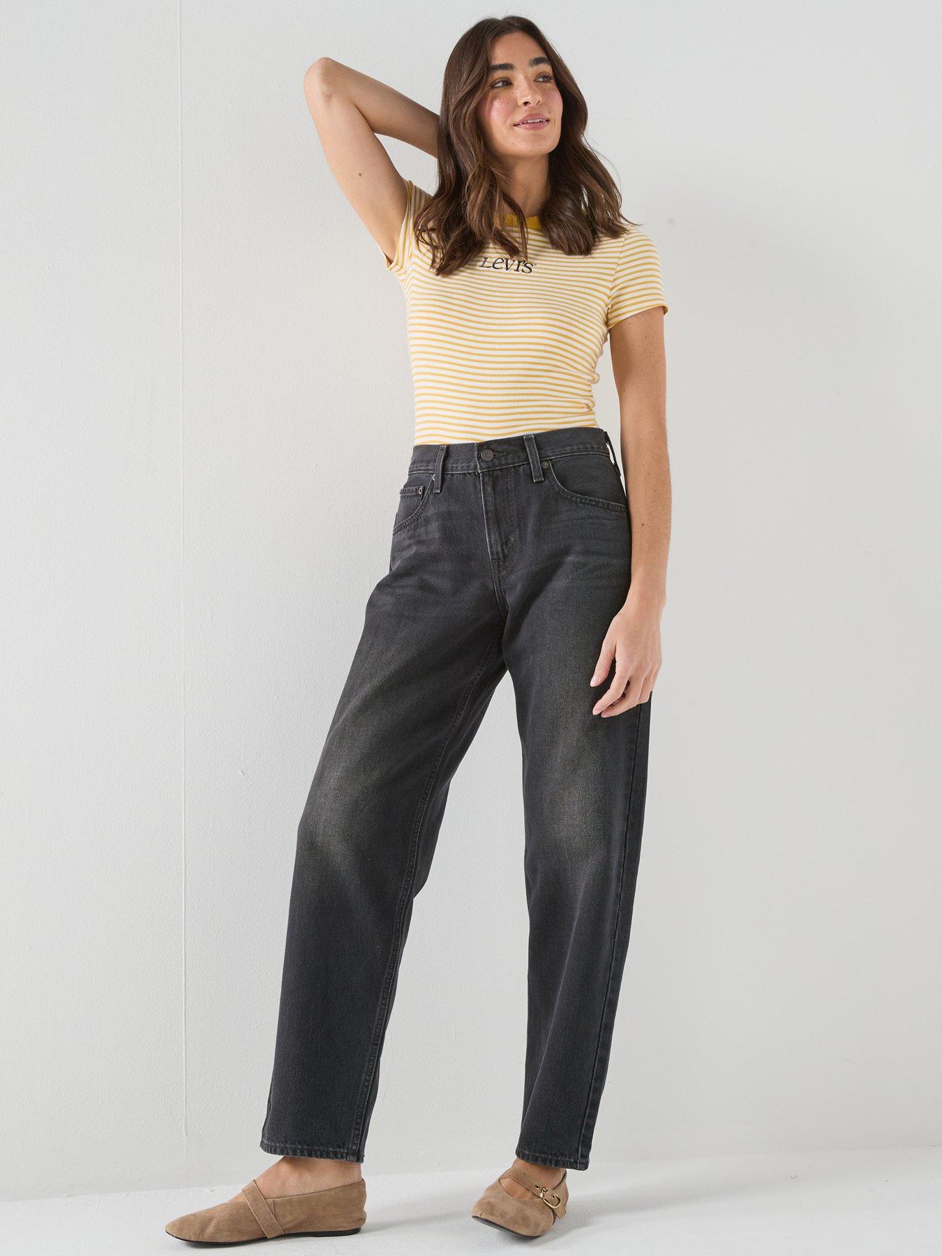 Levi's Loose Tapered Fit Jeans, Grey, Size 29, Inside Leg 29, Women