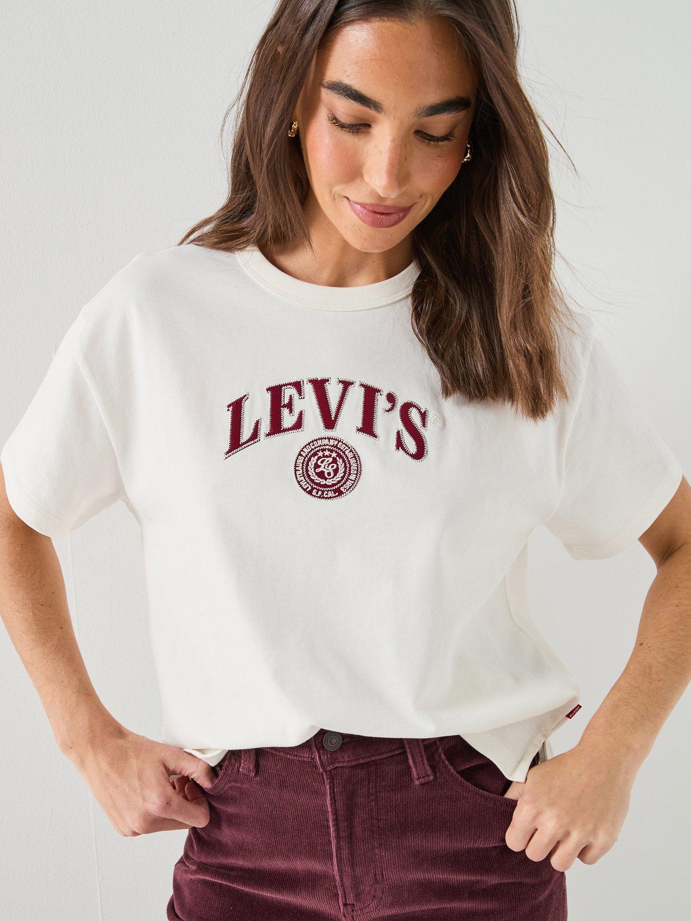 Levi's Satin Applique College Logo Vintage T-Shirt - White