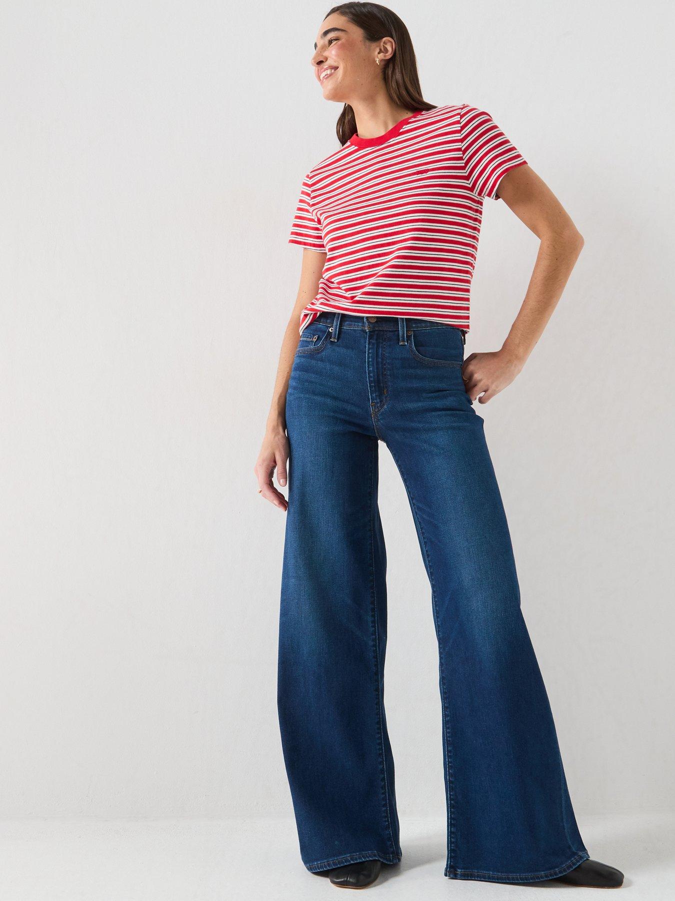 Levi's 728 High-Rise Wide Leg Jeans - True Blue Dark