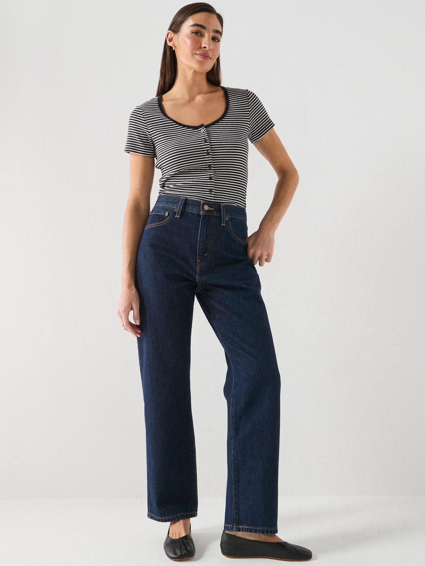 Image 3 of 6 of Levi's Austen Button Through Short Sleeve - Stripe Anthracite Night Egret