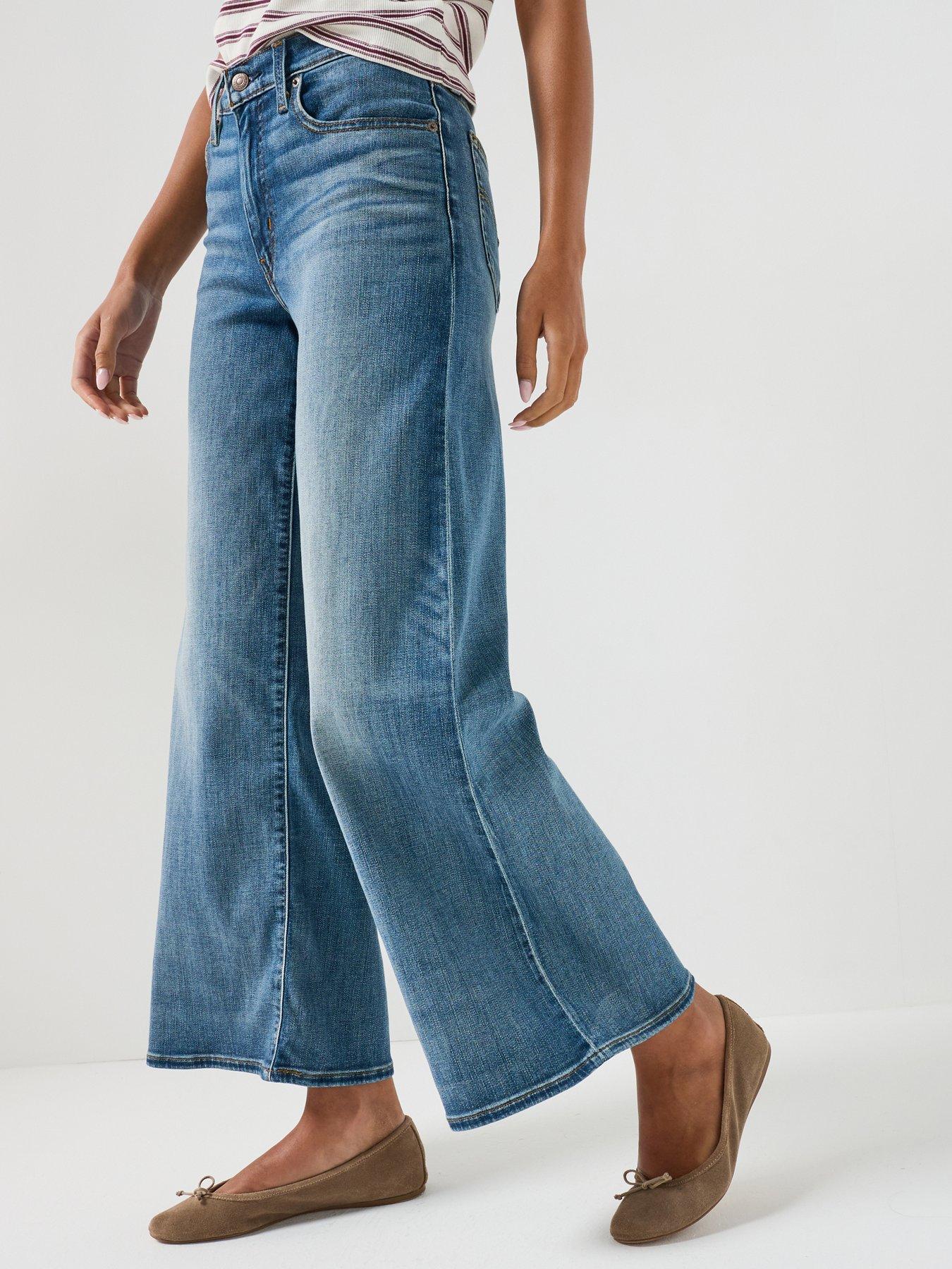 Levi's 728 High Rise Wide Leg Lightweight Jeans - Blue