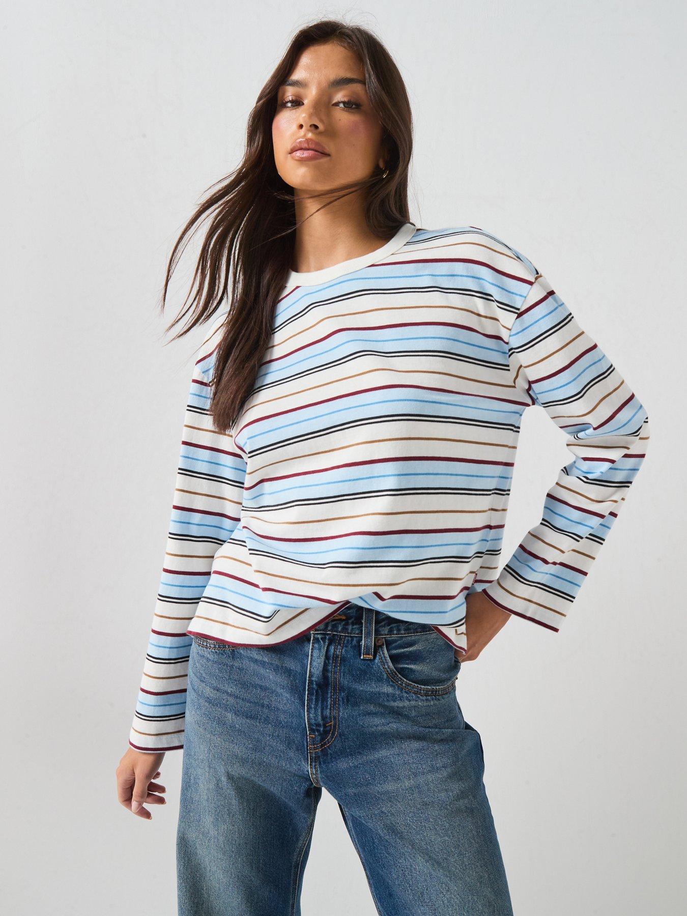 Levi's Vintage Stripe Long Sleeve T-Shirt - Egret - Off White