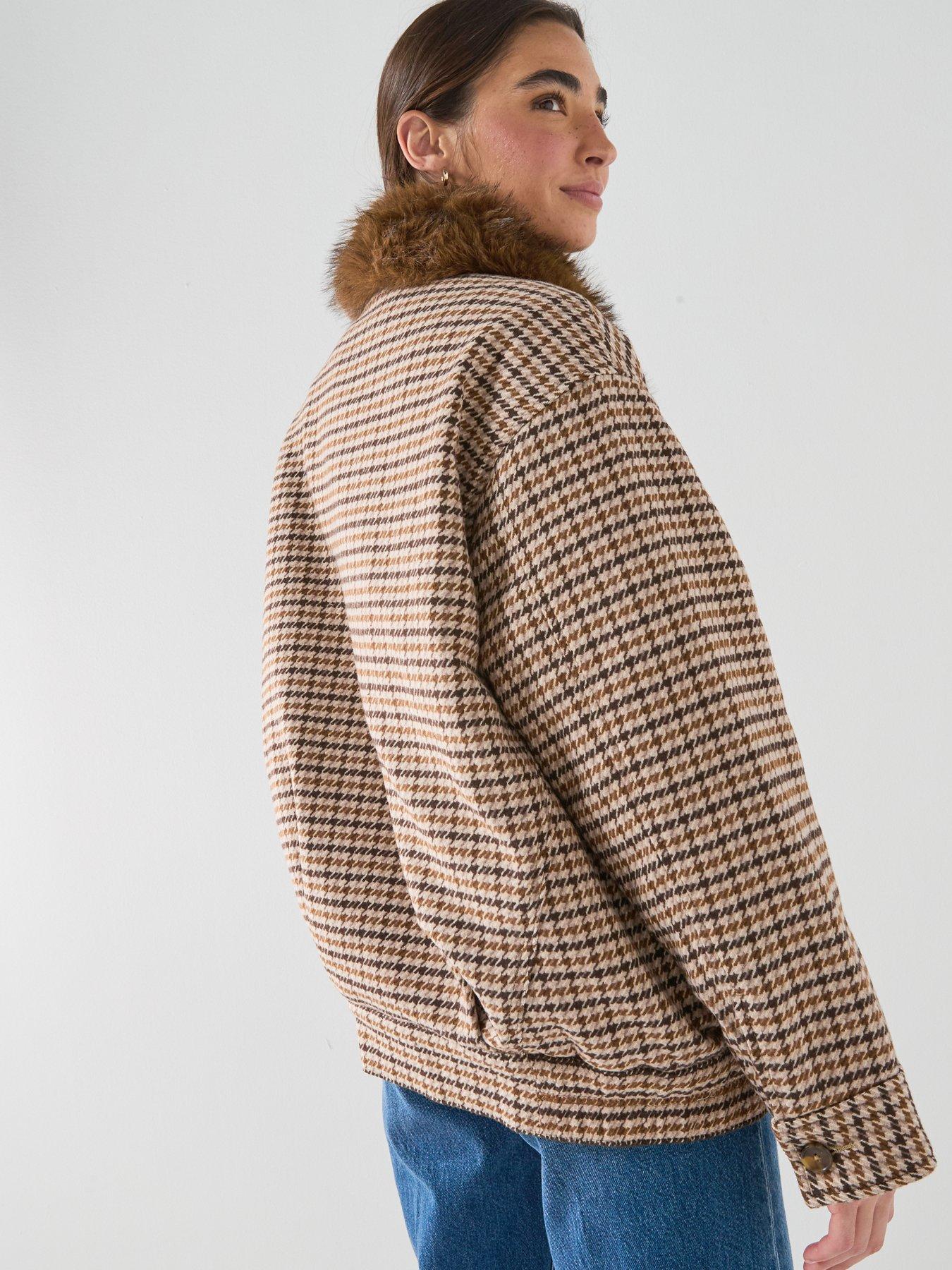 Image 2 of 6 of Levi's Billie Warm Plaid Jacket - Brown