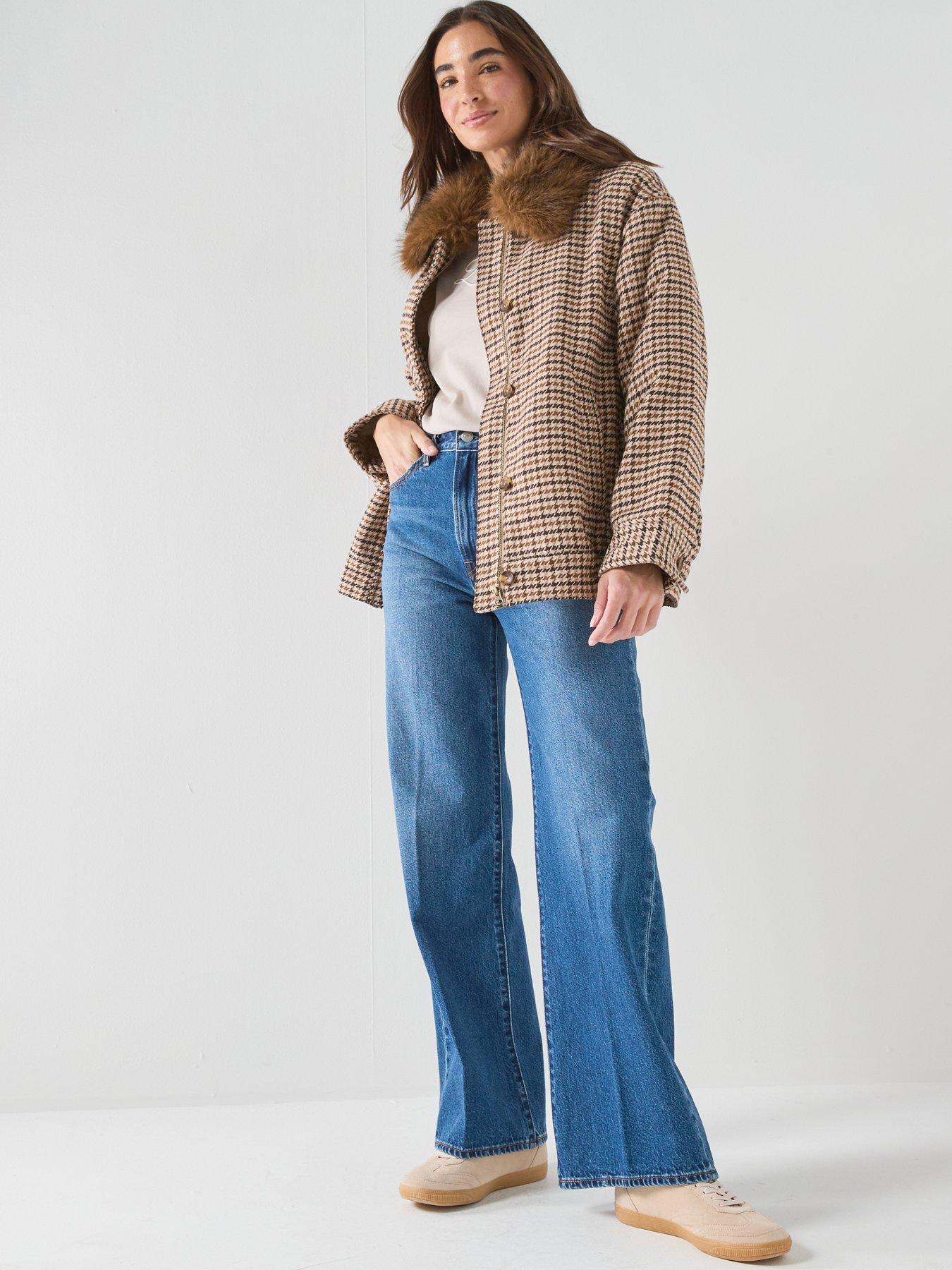 Image 3 of 6 of Levi's Billie Warm Plaid Jacket - Brown