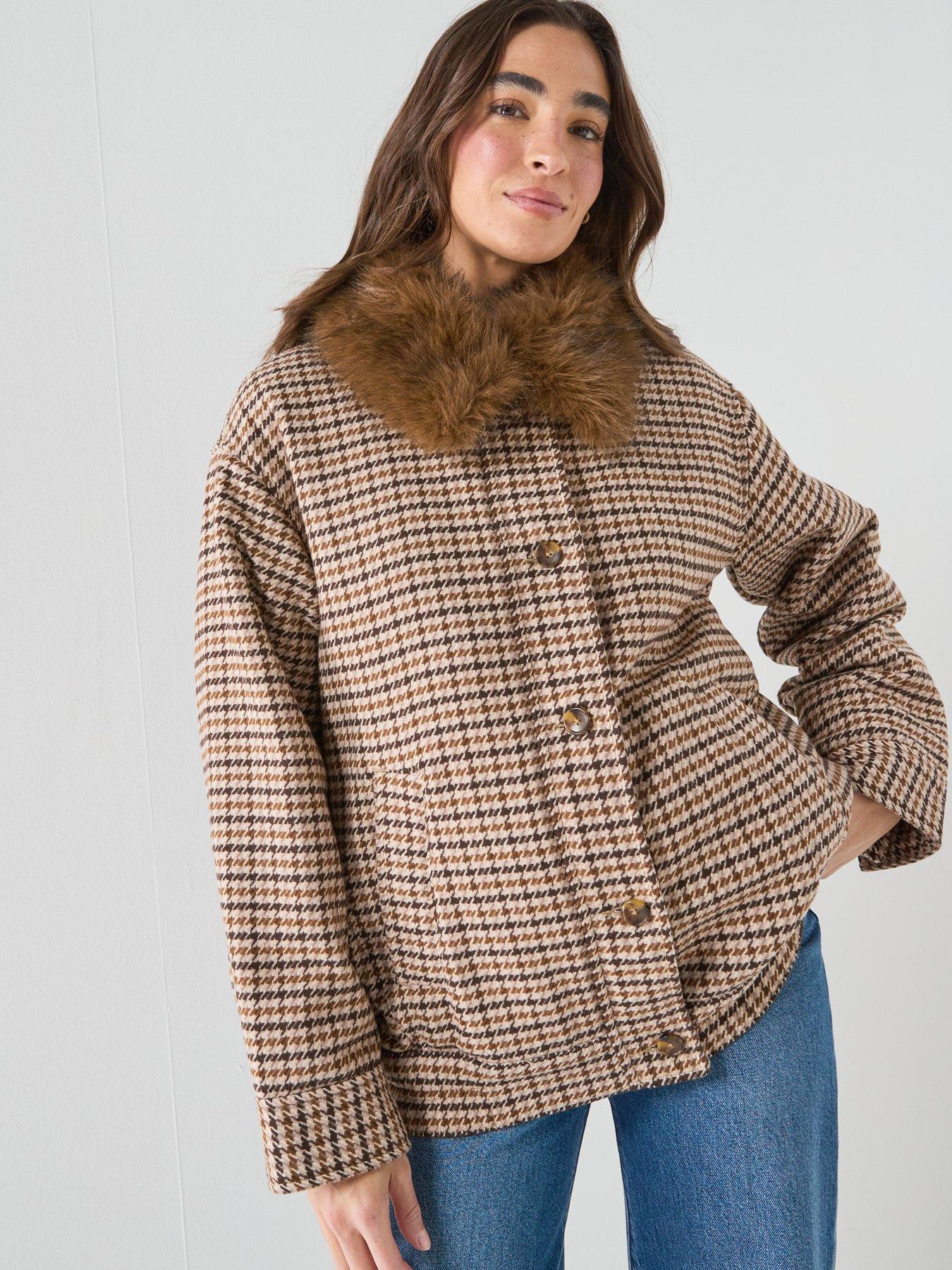 Image 6 of 6 of Levi's Billie Warm Plaid Jacket - Brown