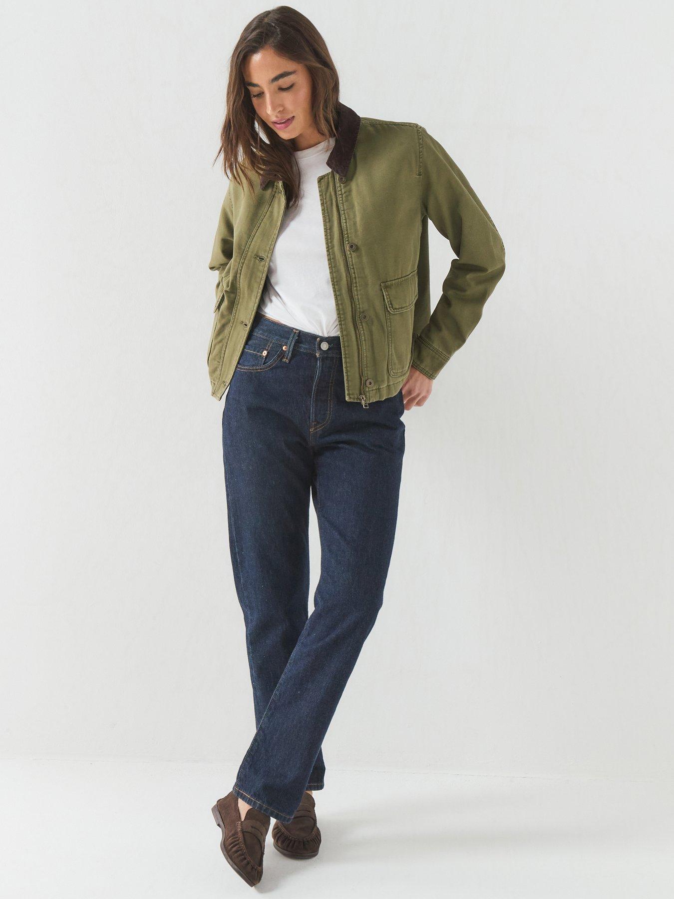 Image 3 of 6 of Levi's Womens Bree Cropped Chore Jacket - Olive Night