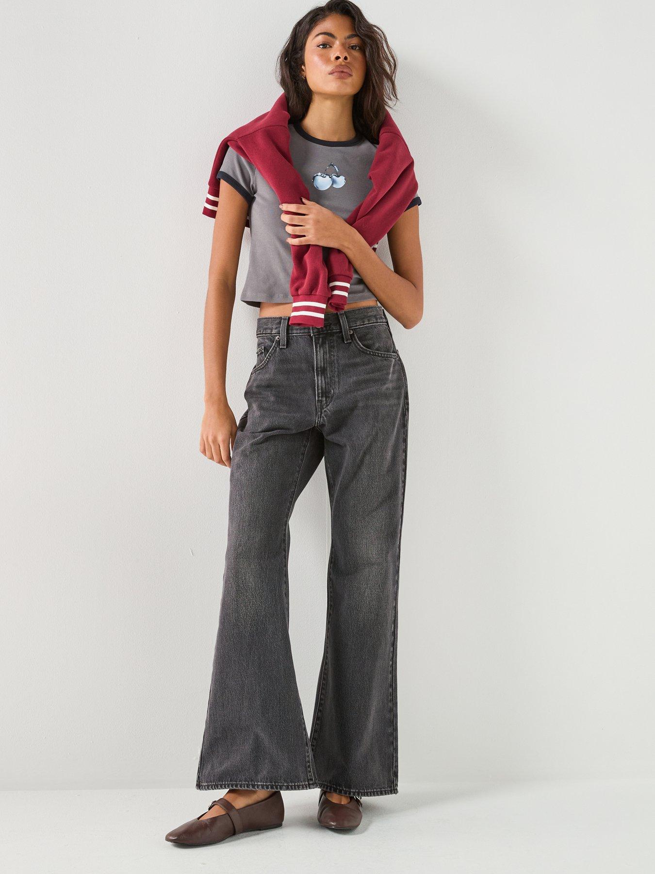 Image 3 of 6 of Levi's Women's Cinch Flare Mid Rise 100% Cotton Denim Jeans - Dark Grey
