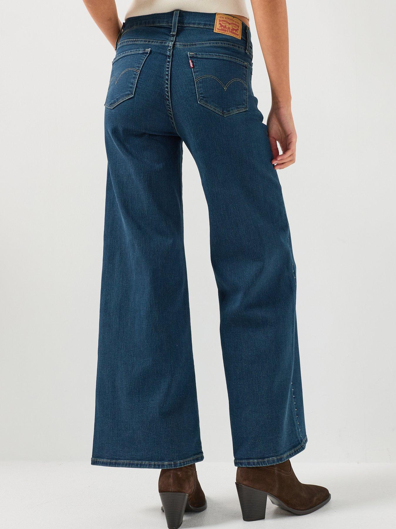 Image 2 of 6 of Levi's Womens 318 Shaping Wide Leg Jeans - Holly Glitz