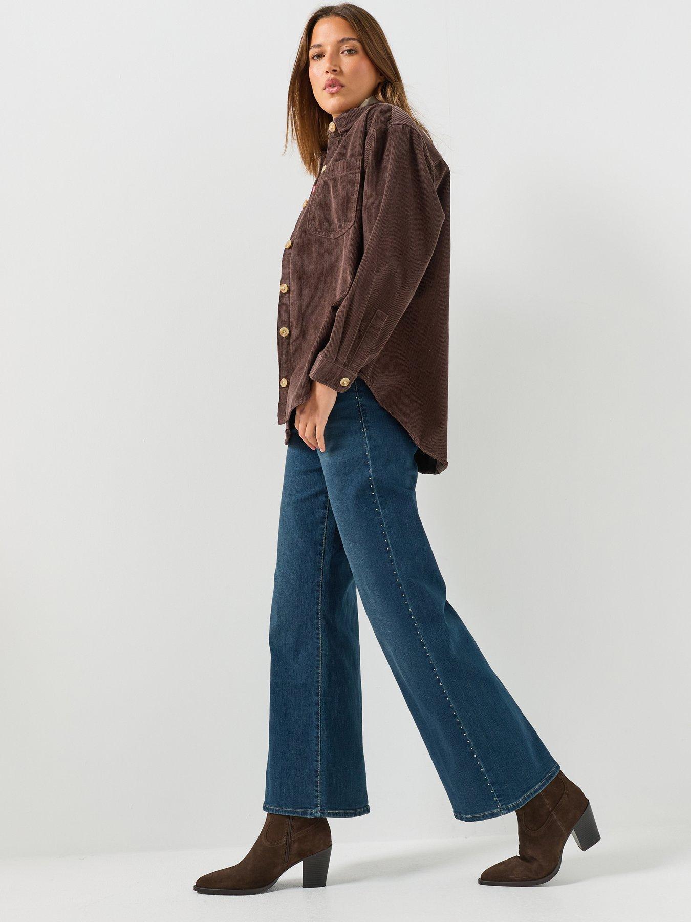 Image 5 of 6 of Levi's Womens 318 Shaping Wide Leg Jeans - Holly Glitz