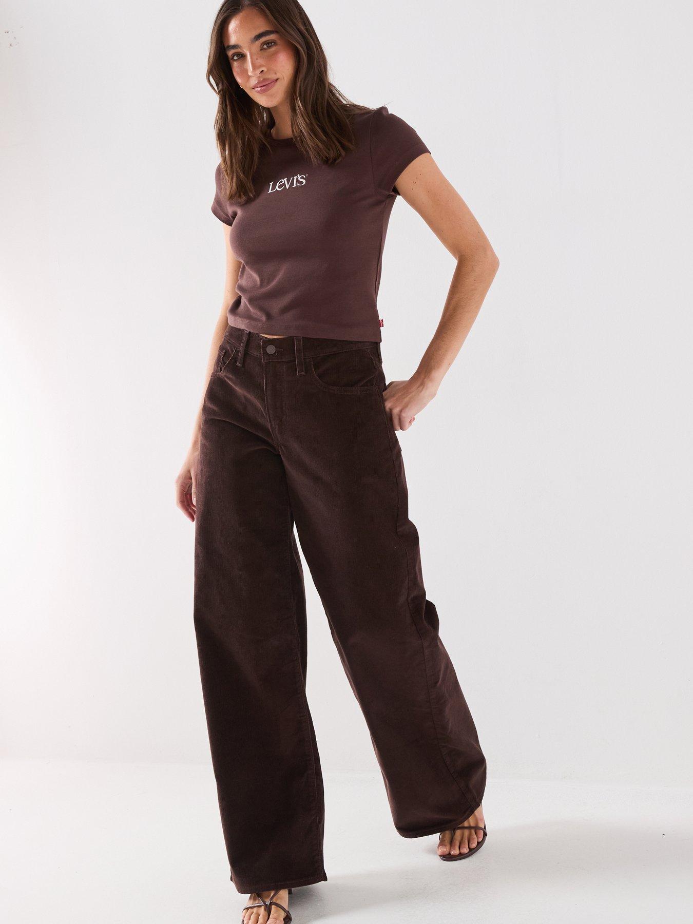 Image 3 of 6 of Levi's Middy Wide Leg Jeans - Brown