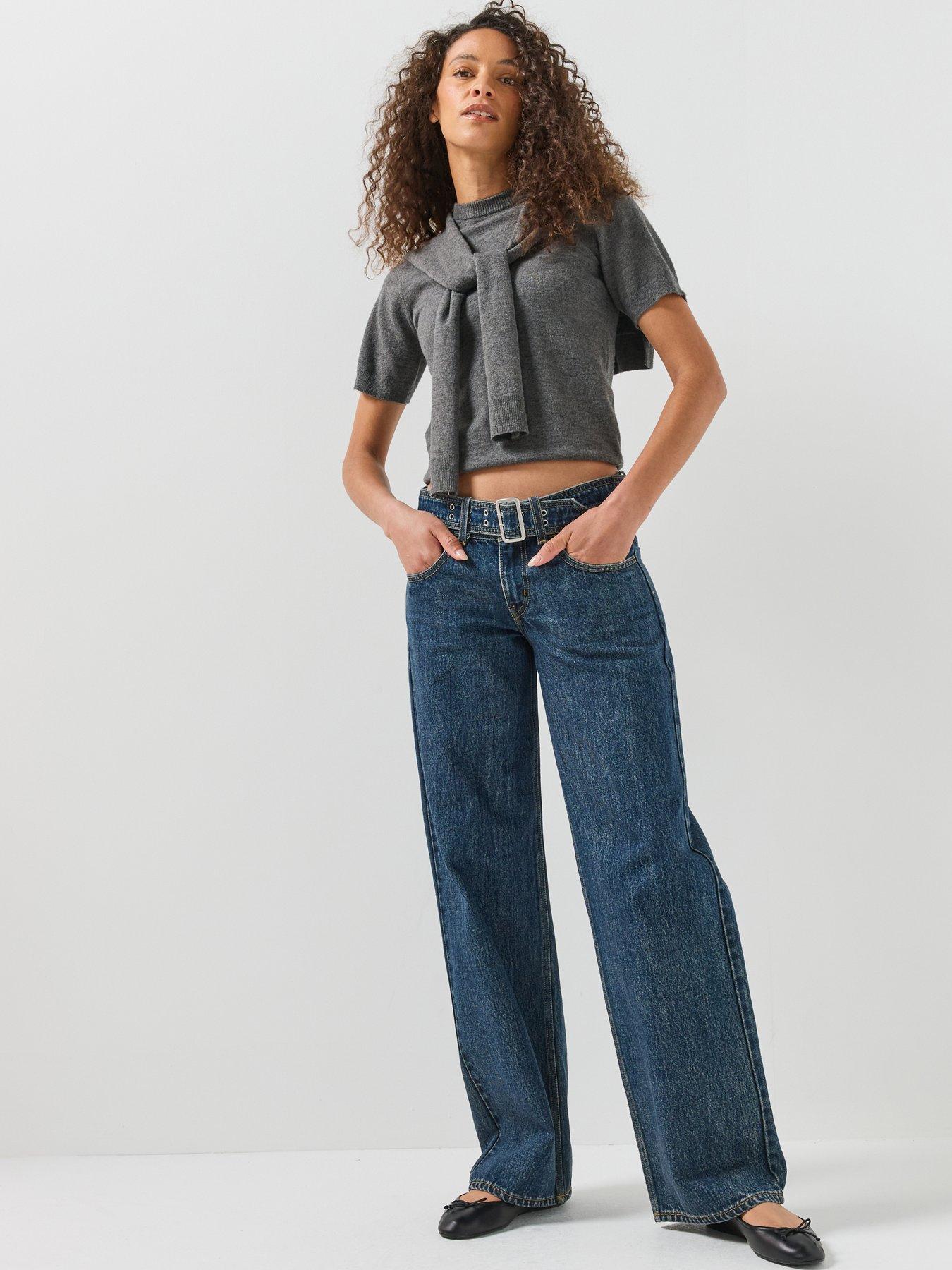 Image 3 of 6 of Levi's Belted Superlow Loose Fit Jeans - Silver Lode - Blue