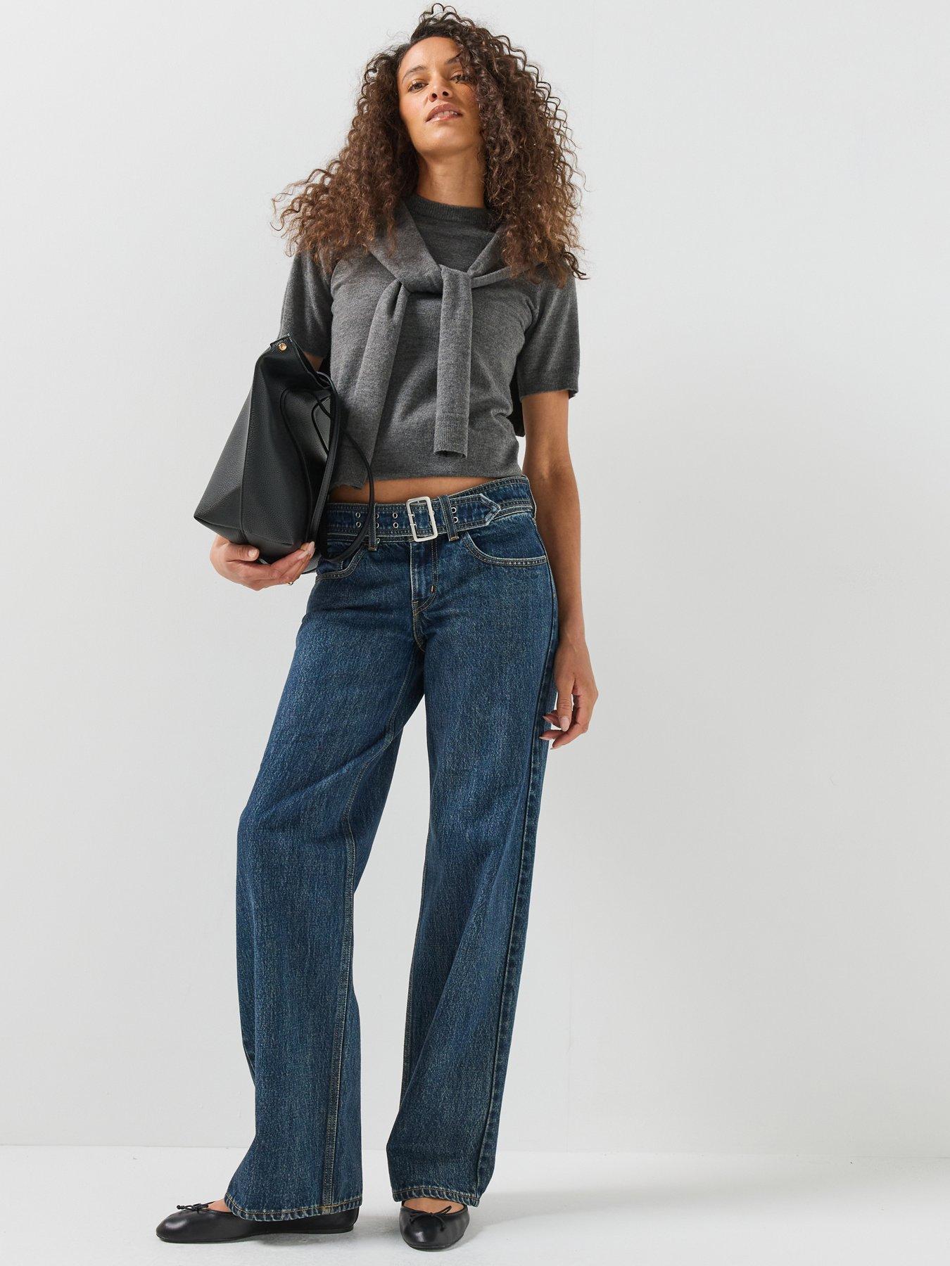 Image 6 of 6 of Levi's Belted Superlow Loose Fit Jeans - Silver Lode - Blue
