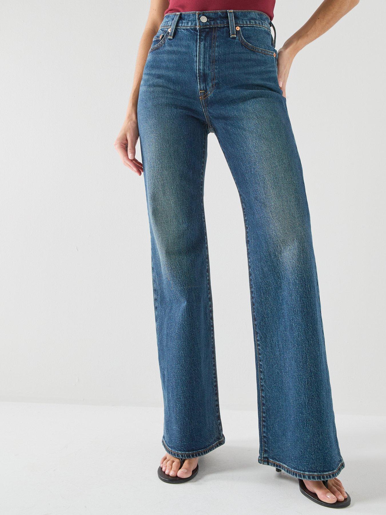 Levi's Ribcage Flare Jeans, Blue, Size 27, Inside Leg 32, Women