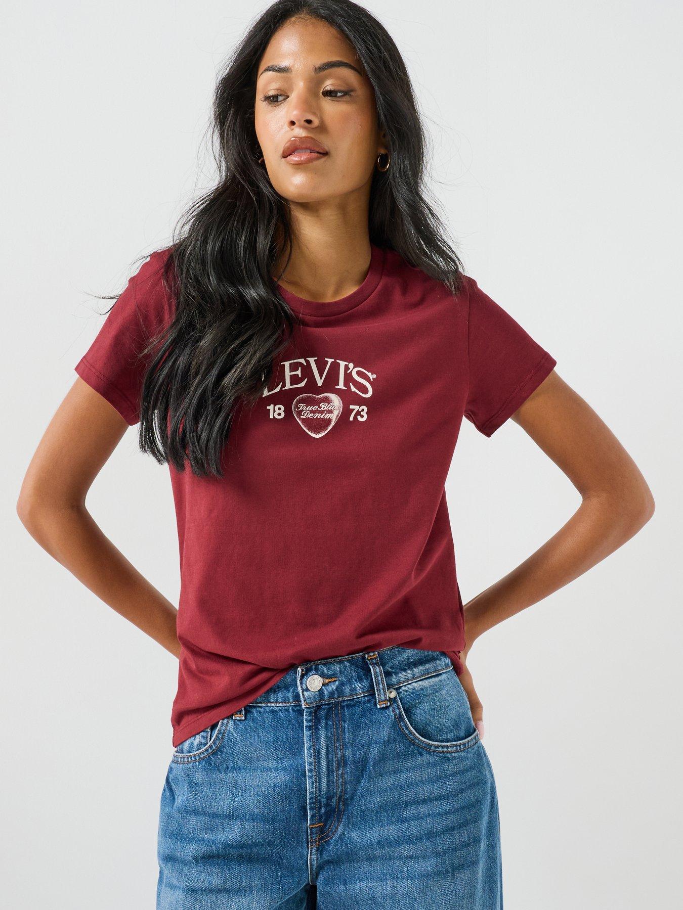 Levi's Locket The Perfect Tee T-Shirt, Red, Size M, Women