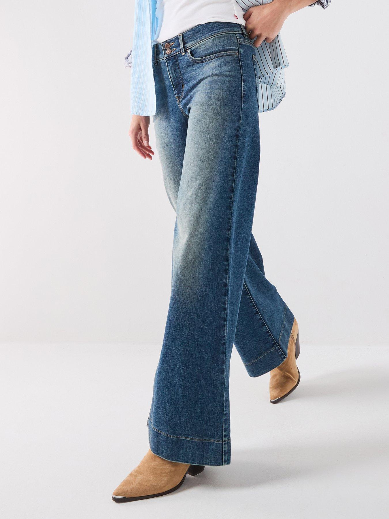 Image 1 of 6 of Levi's Tailored Wide Leg Jeans - Blue