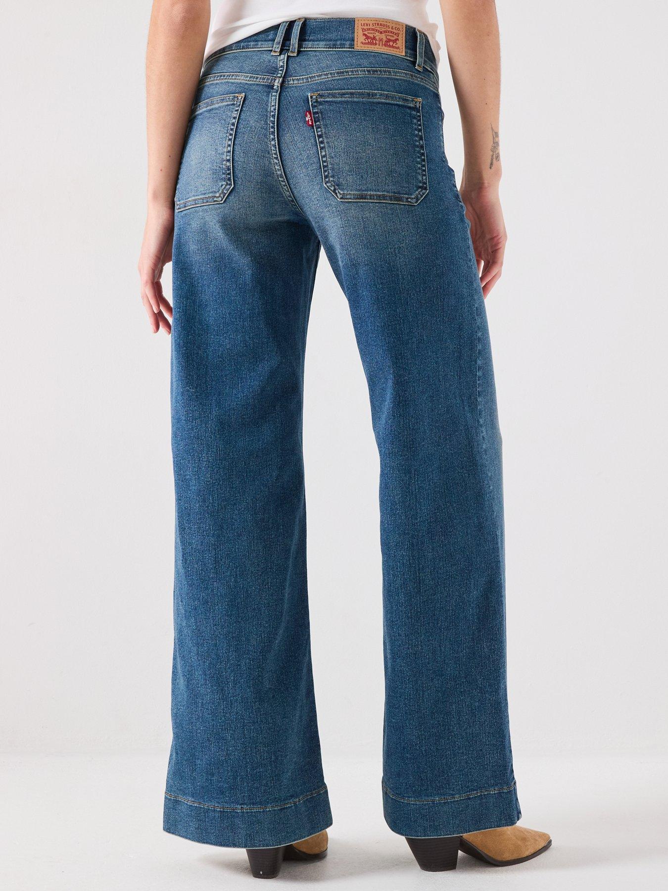 Image 2 of 6 of Levi's Tailored Wide Leg Jeans - Blue