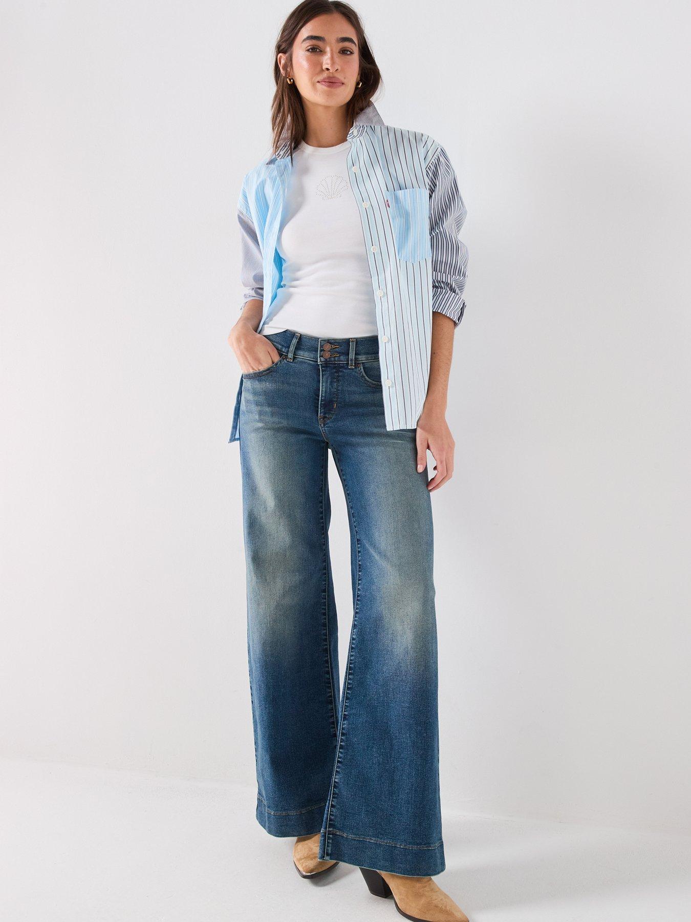 Image 3 of 6 of Levi's Tailored Wide Leg Jeans - Blue